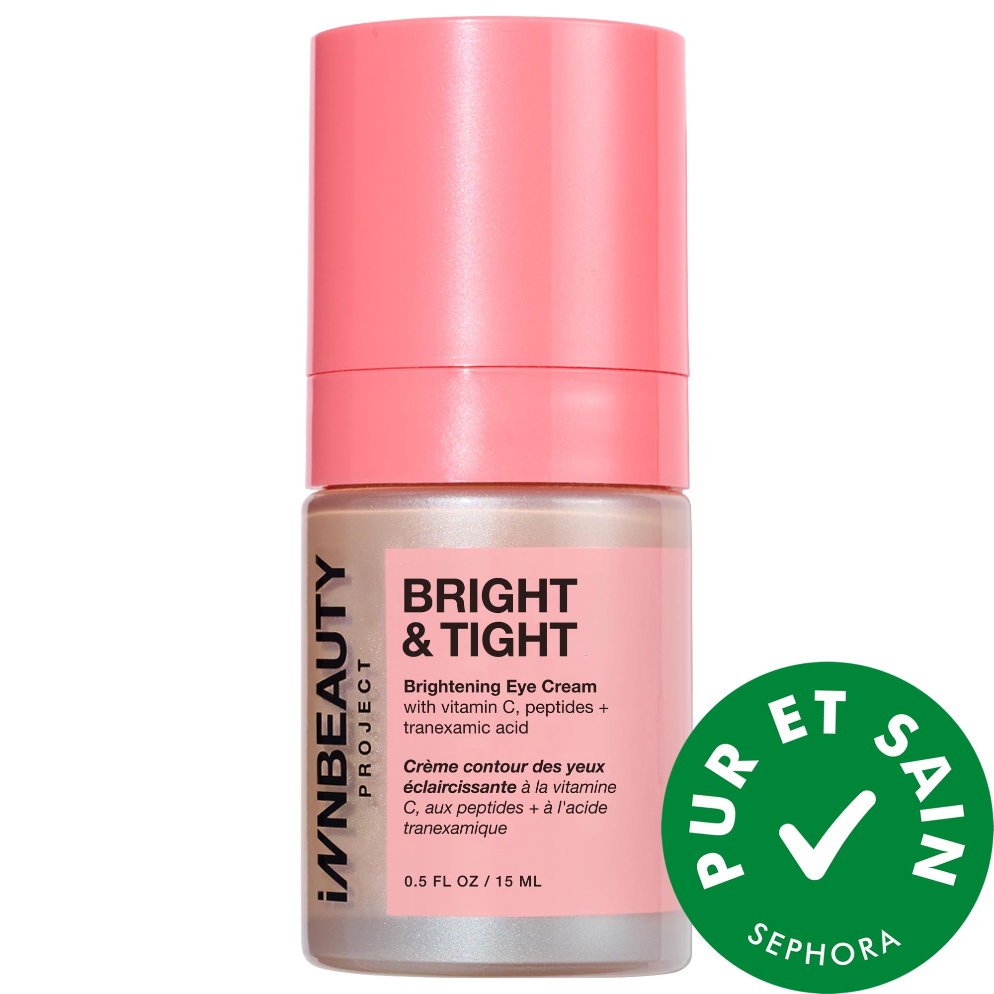 INNBEAUTY PROJECT Crème contour des yeux raffermissante et anticernes rechargeable Bright & Tight avec vitamine C peptides 0.5 ml