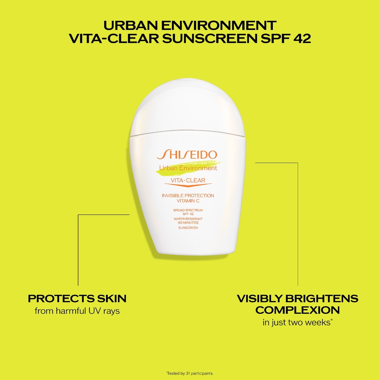 Солнцезащитный крем для лица с витамином C Shiseido Urban Environment Vita-Clear SPF 42 — фото 8