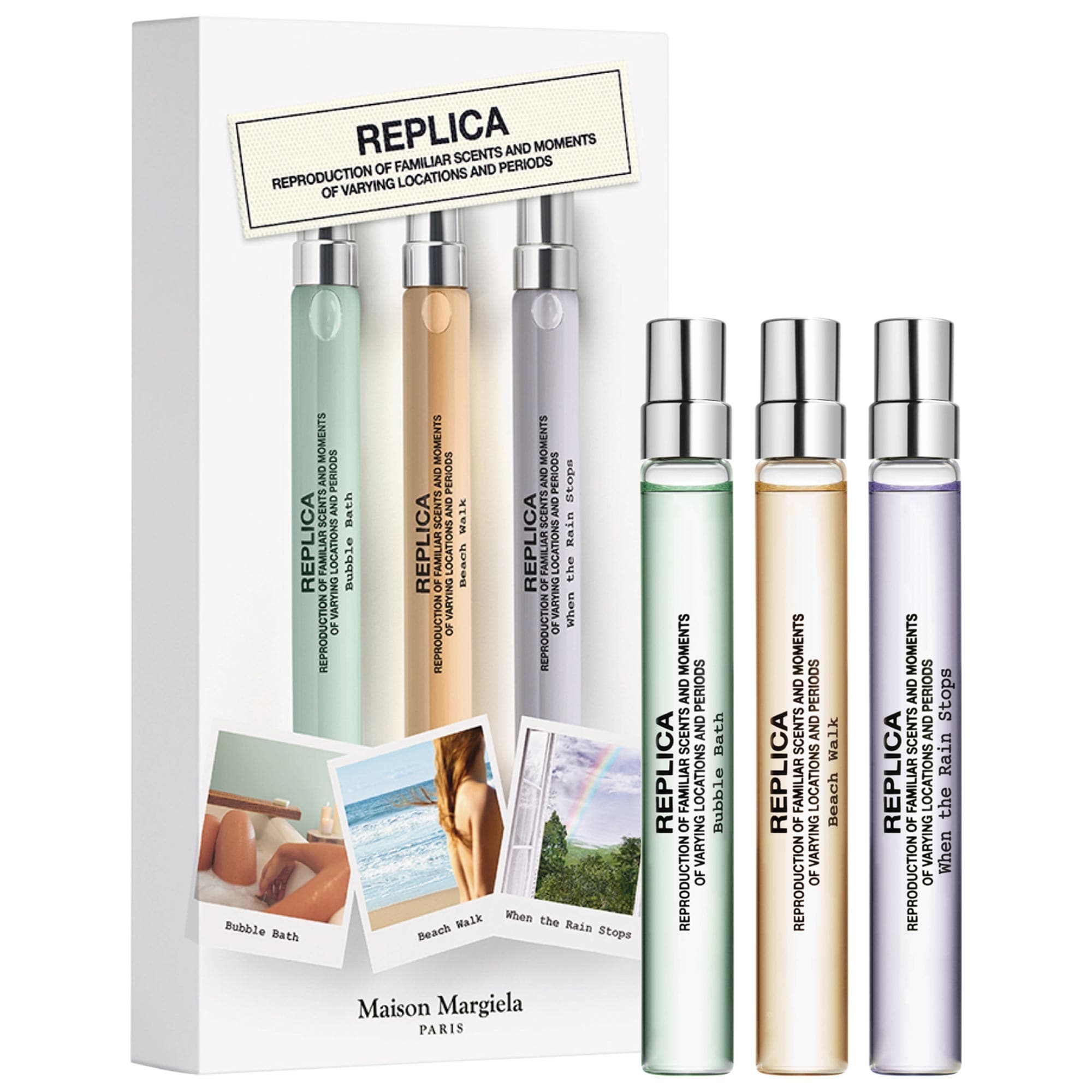 ’REPLICA’ Travel Spray Set - Bubble Bath, Beach Walk, When the Rain Stops