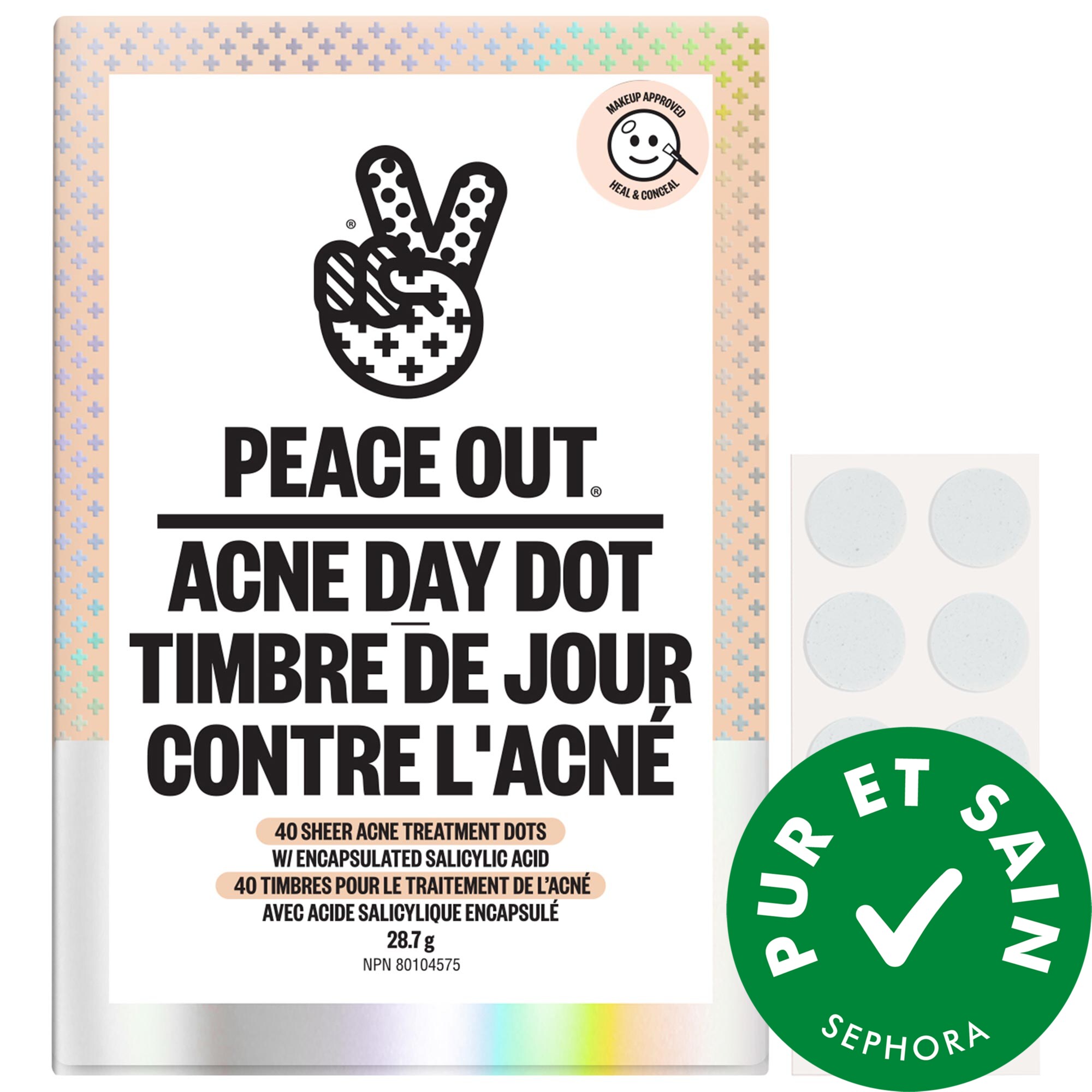 Peace Out Timbres de jour pour peau acnéique à l'acide salicylique 1 pack / dots