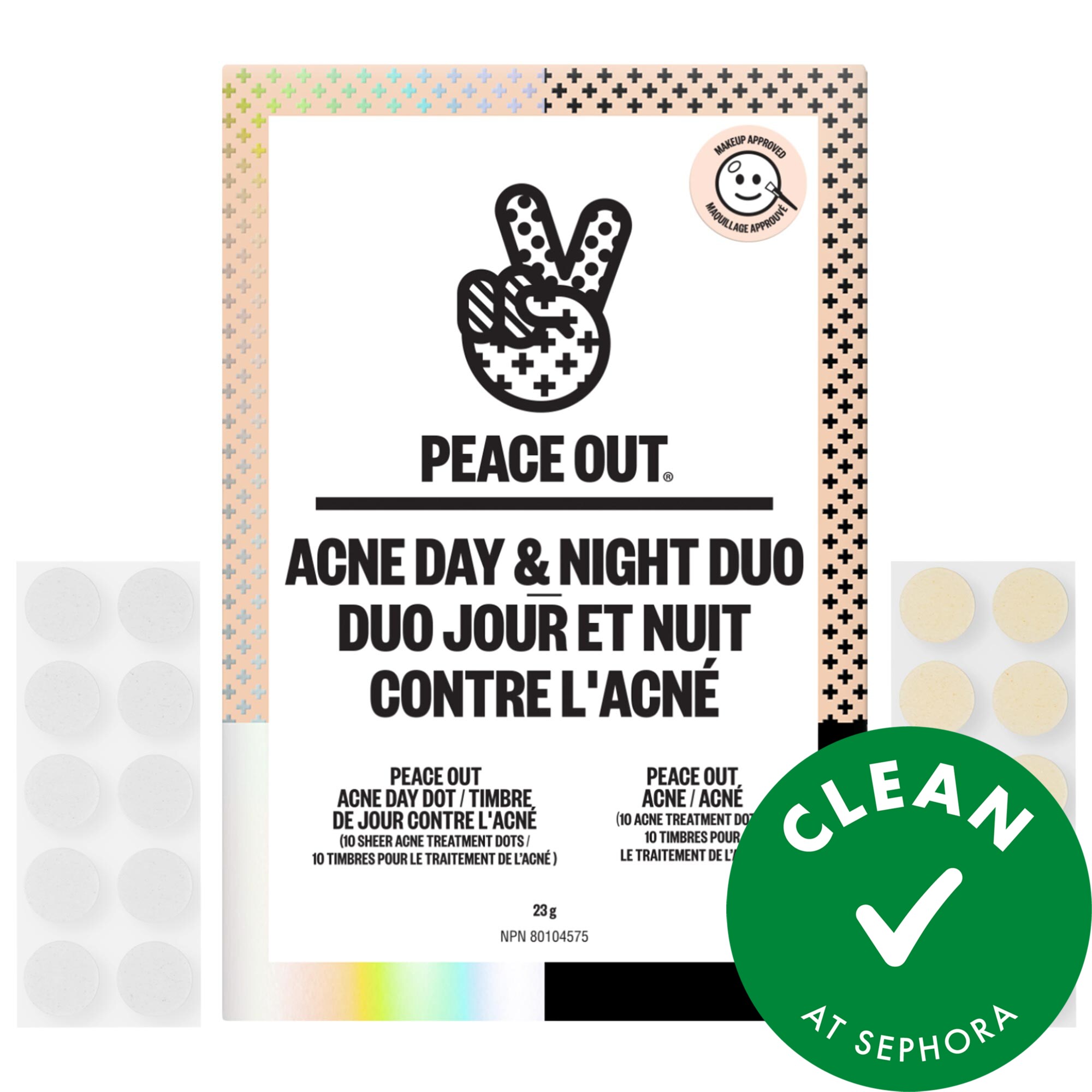 Peace Out Acne Salicylic Acid Day & Night Duo 10 Acne Healing Dots, 10 Acne Day Dots/10 Acne Healing Dots, 10 Acne Day Dots