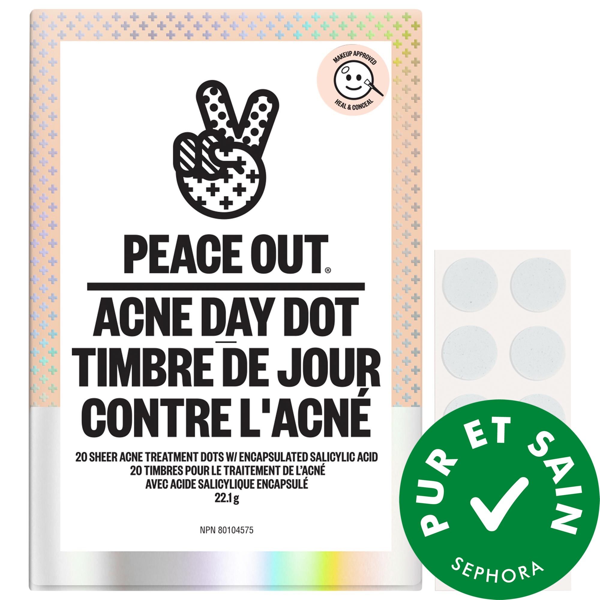 Peace Out Timbres de jour pour peau acnéique à l'acide salicylique 1 pack / dots