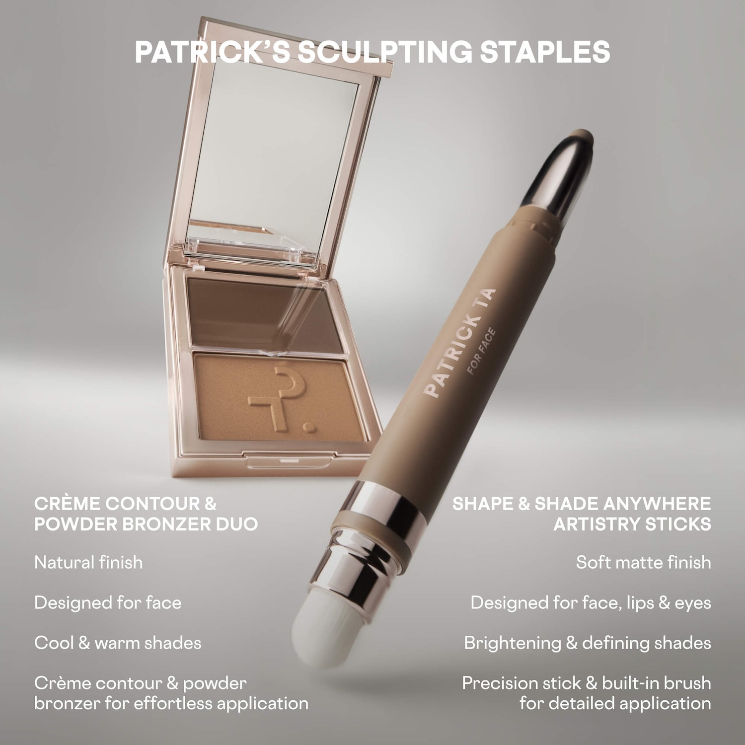 Patrick Ta クリーム＆パウダーブロンザー Major Sculpt Creme Contour & Powder Bronzer Duo - PATRICK TA | Sephora