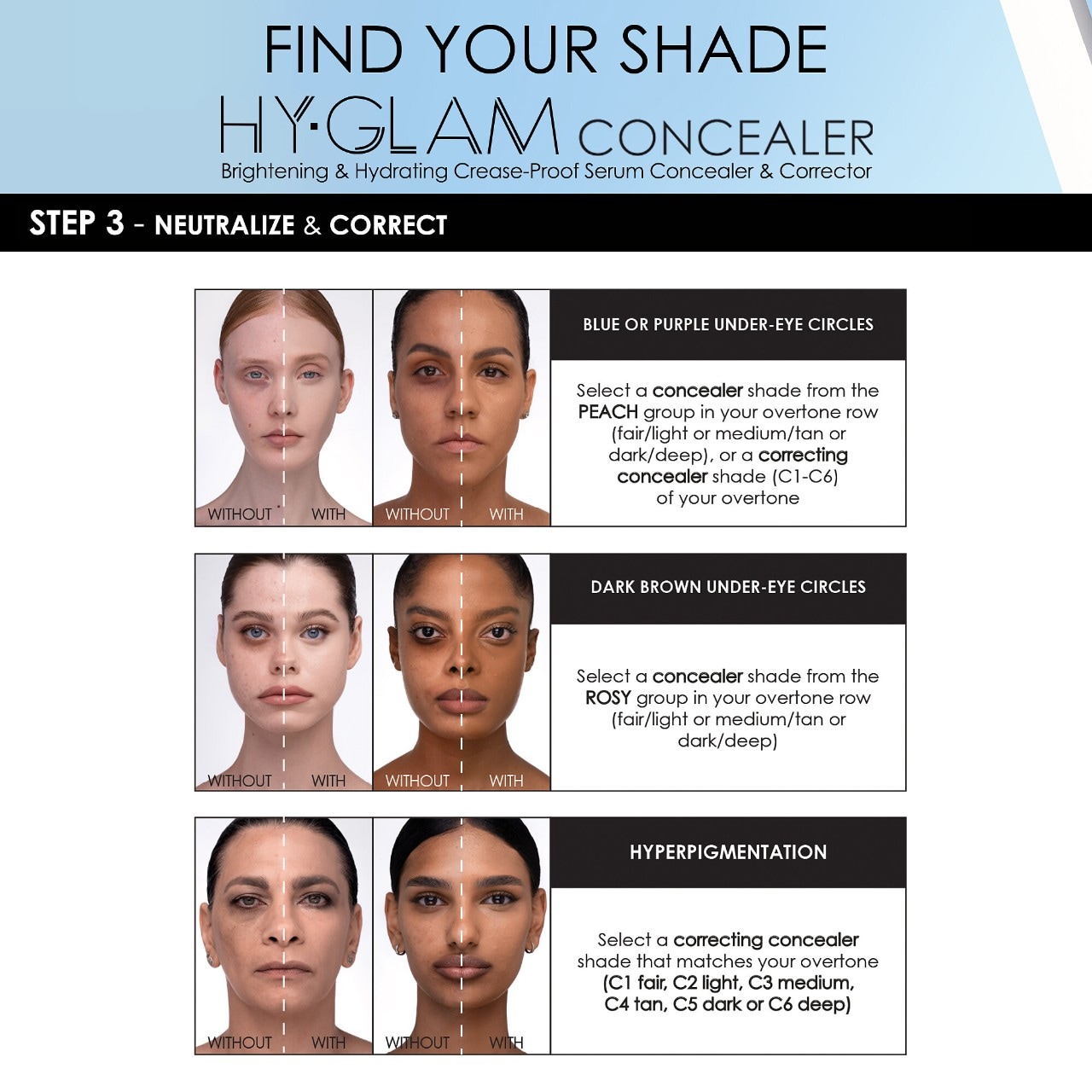 Hy-Glam Brightening & Hydrating Medium to Full Coverage Crease Proof Serum Color Corrector