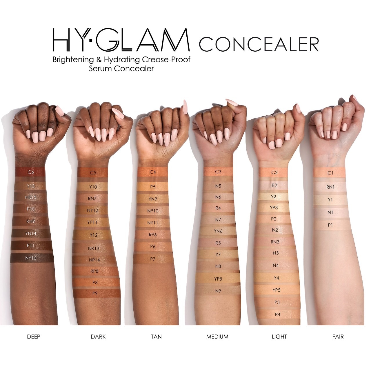 Hy-Glam Brightening & Hydrating Medium to Full Coverage Crease Proof Serum Concealer