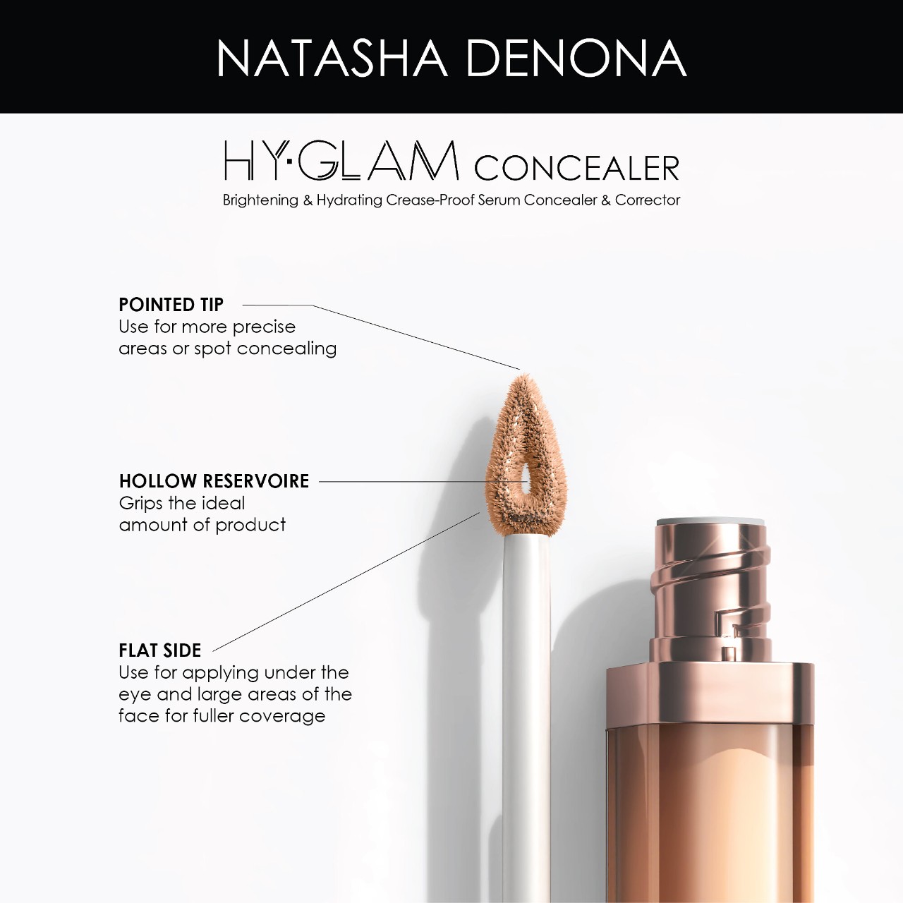 Hy-Glam Brightening & Hydrating Medium to Full Coverage Crease Proof Serum Concealer