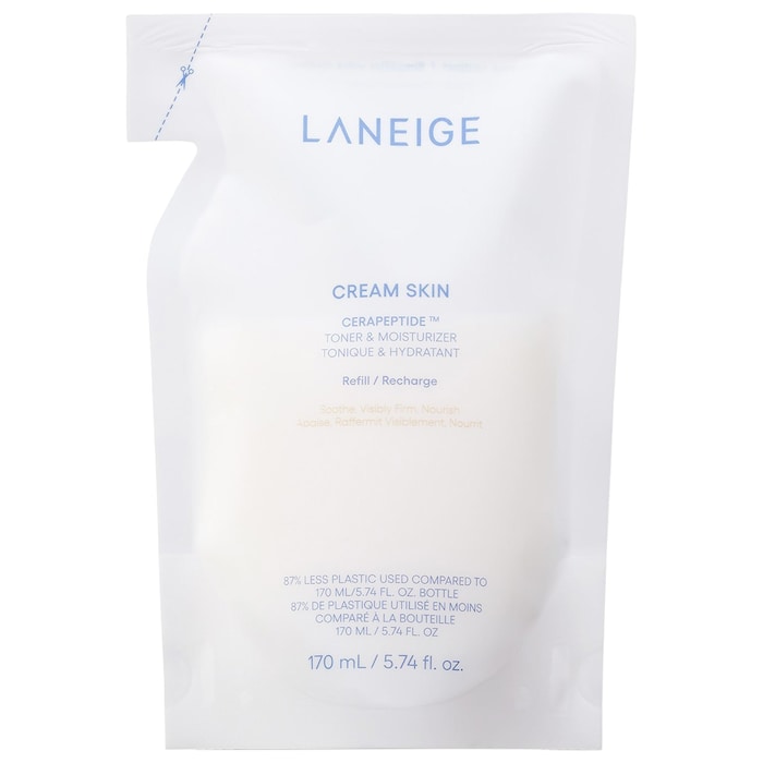Cream Skin Refillable Toner & Moisturizer with Ceramides and Peptides