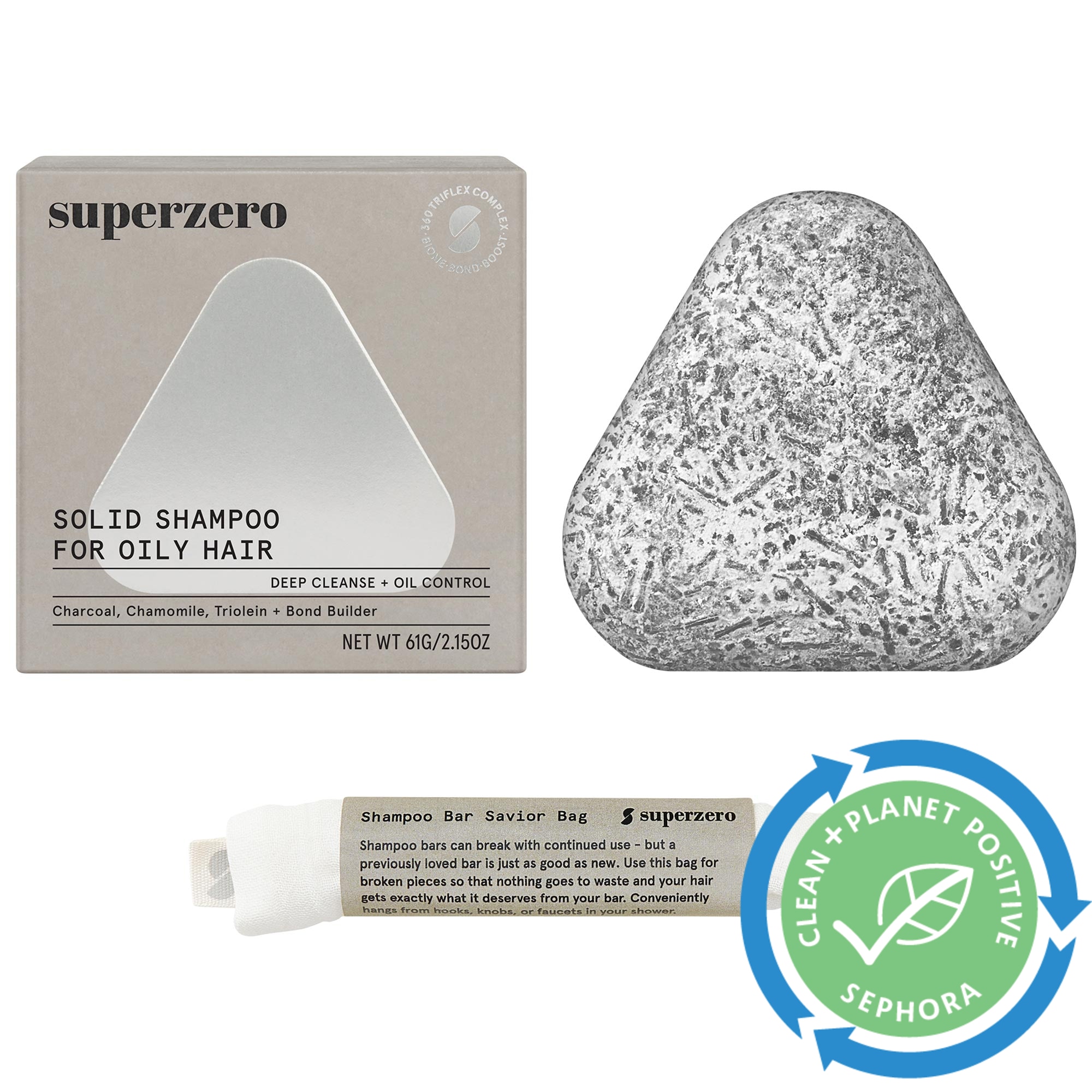 Superzero Deep Clean & Oil Control Shampoo Bar for Oily Hair & Scalp
