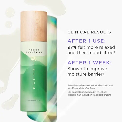 In addition to Hinoki oil, this hydrating body oil also contains a blend of other nourishing oils, such as jojoba oil, almond oil, and argan oil. These oils are rich in essential fatty acids and vitamins, which help to deeply moisturize and rejuvenate the skin. They also help to improve the skin's elasticity, leaving it looking firmer and more toned.