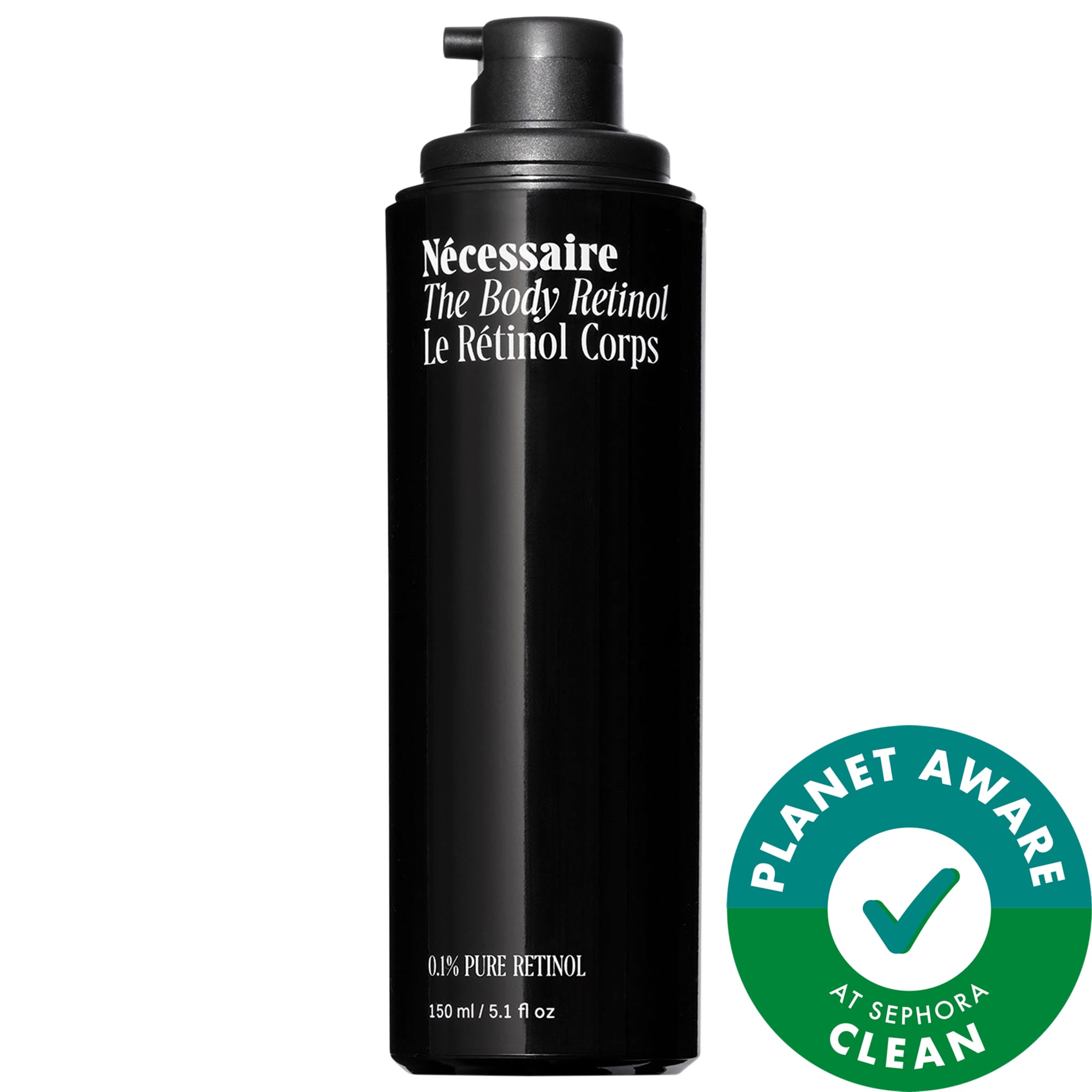 Nécessaire The Body Retinol - Repair Serum With 0.1% Pure Retinol, 10% AHA + 5 Peptides 5.1 oz / 150 mL