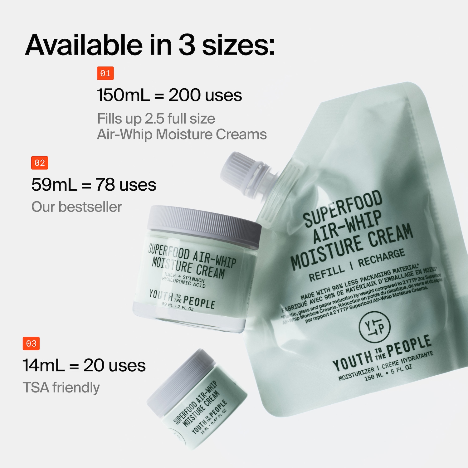 Hydratant léger pour le visage aux superaliments AirWhip à l’acide hyaluronique