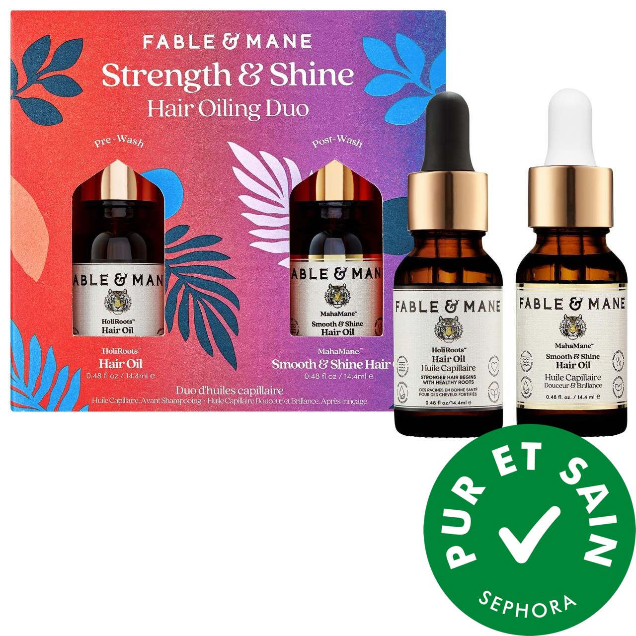 Fable & Mane Miniduo d'huiles pour les cheveux force et brillance