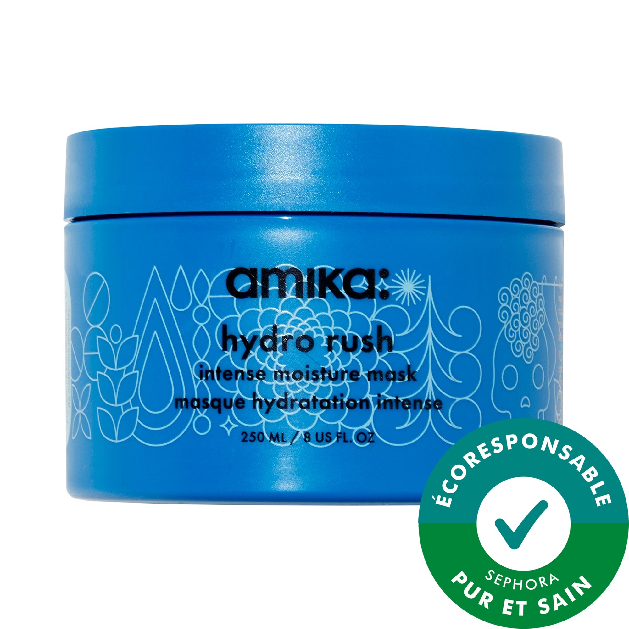 amika Masque hydratation intense avec acide hyaluronique Hydro Rush 8 oz / 250 ml