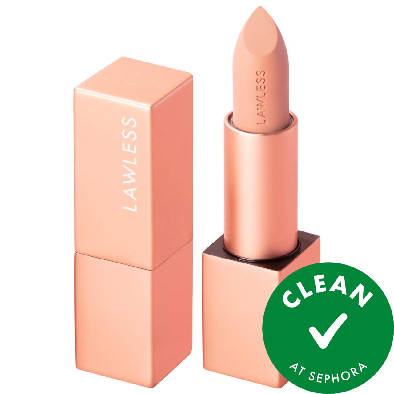 LAWLESS Forget the Filler Lip-Plumping Line-Smoothing Satin Cream Lipstick Platinum 0.1 oz / 3.7 g