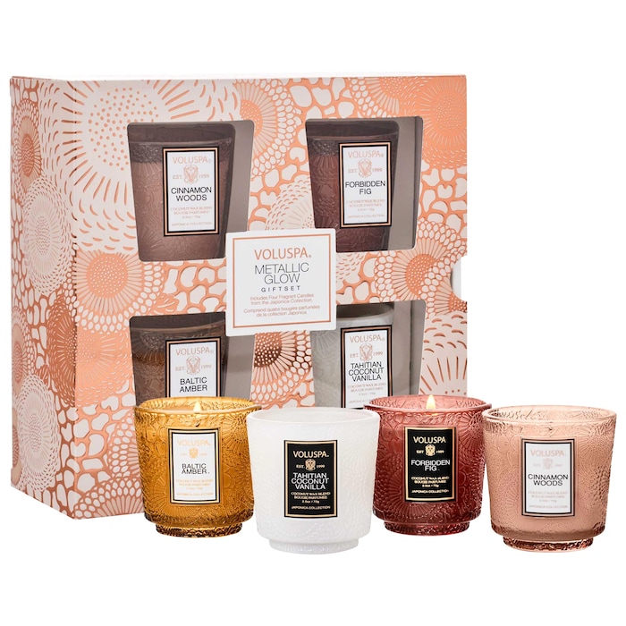 Metallic Glow Pedestal Candle Gift Set VOLUSPA Sephora