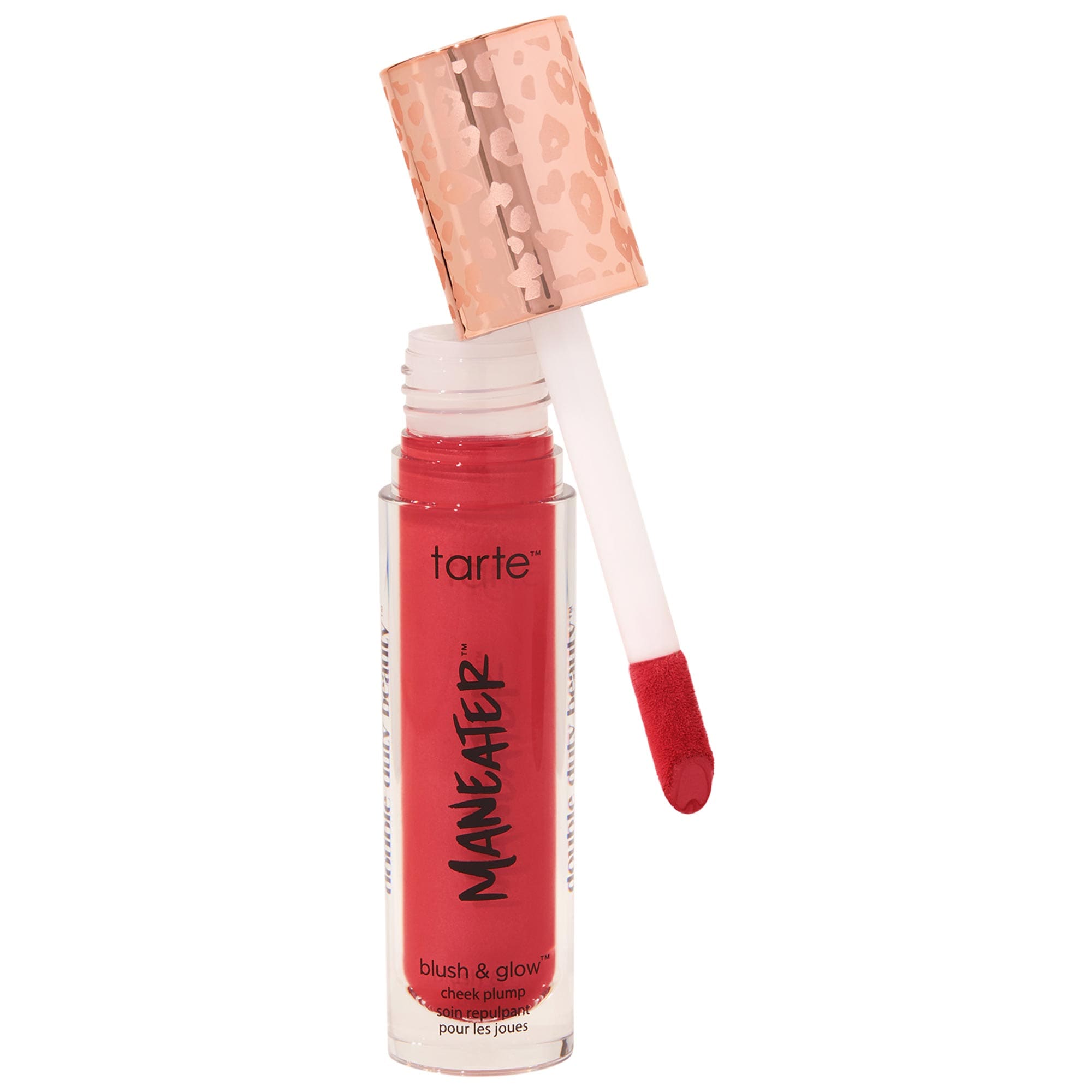 tarte maneater™ blush & glow™ liquid blush cheek plump strawberry