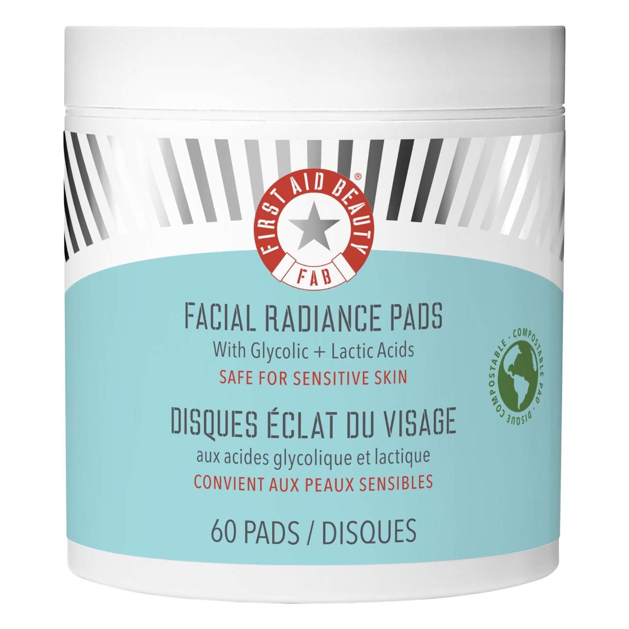 First Aid Beauty Facial Radiance Pads with Glycolic + Lactic Acids – Exfoliating Pads with AHA