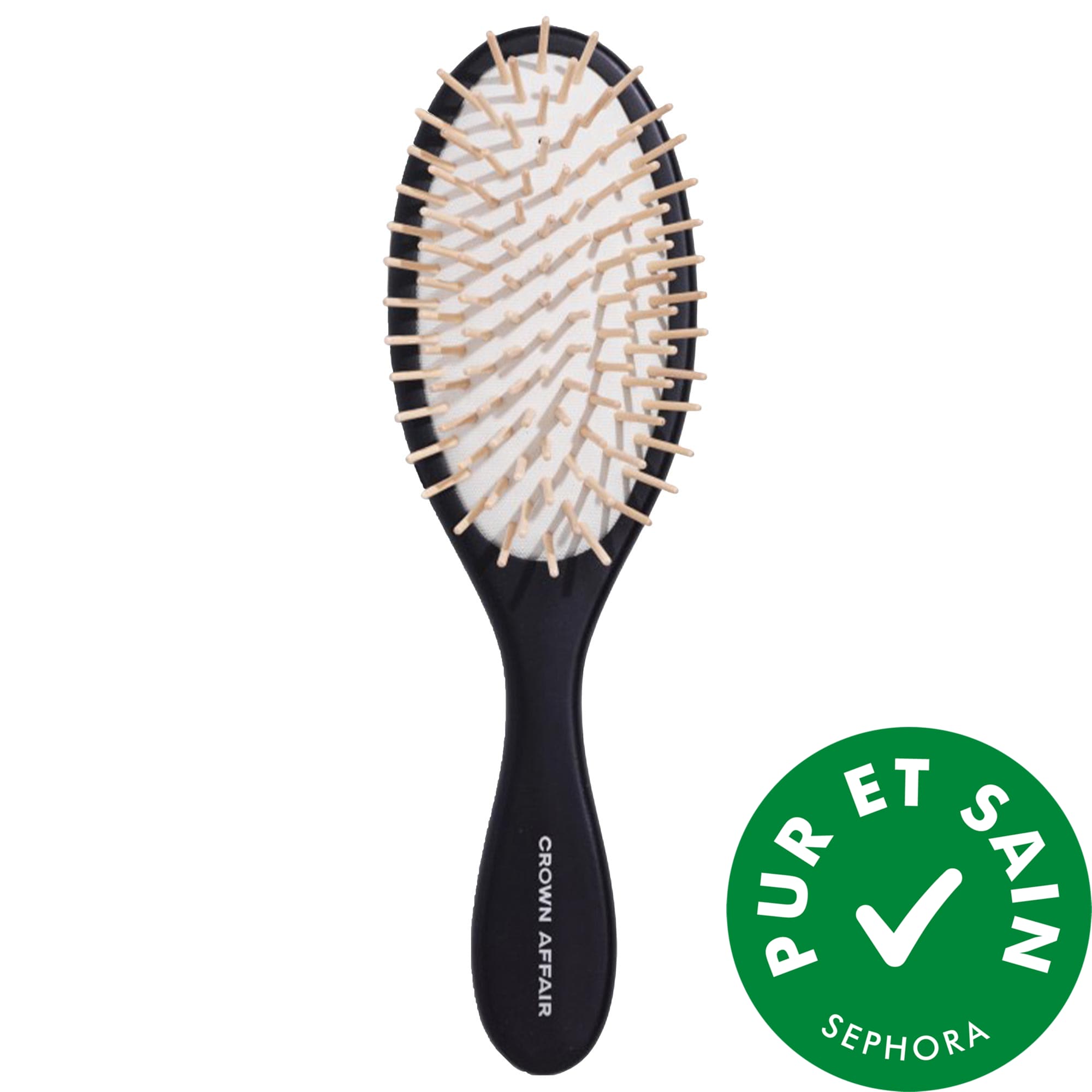 Crown Affair La brosse démêlante en bois n° 002 pour tous les types de cheveux