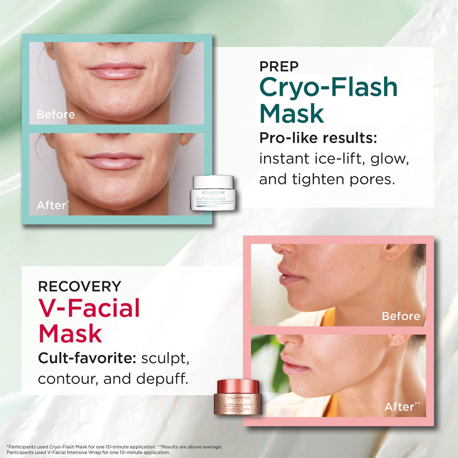Effet rehaussant instantané Cryo-Flash et masque pour le visage qui stimule l’éclat