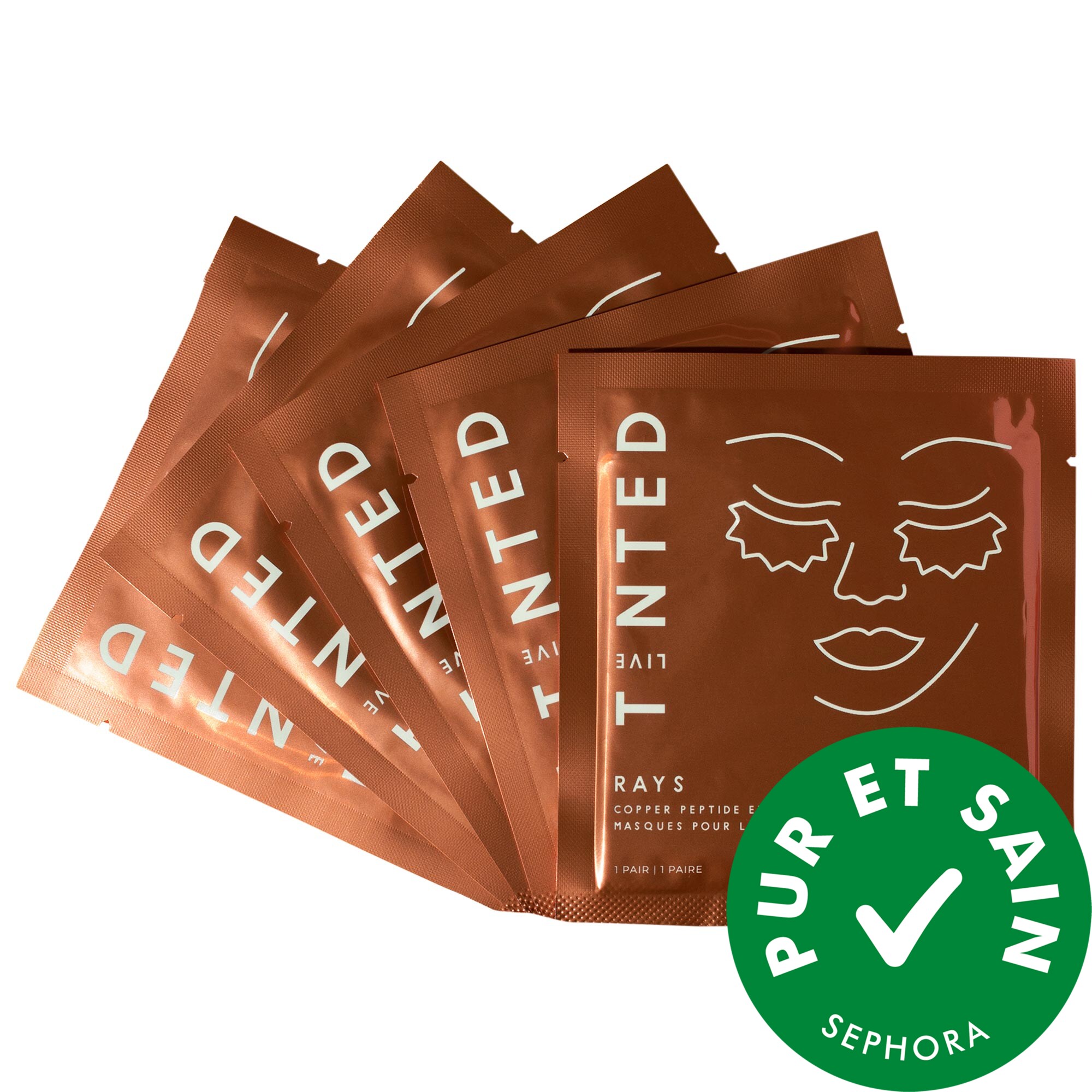 Live Tinted Masques pour les yeux rafraîchissants au peptide de cuivre Rays