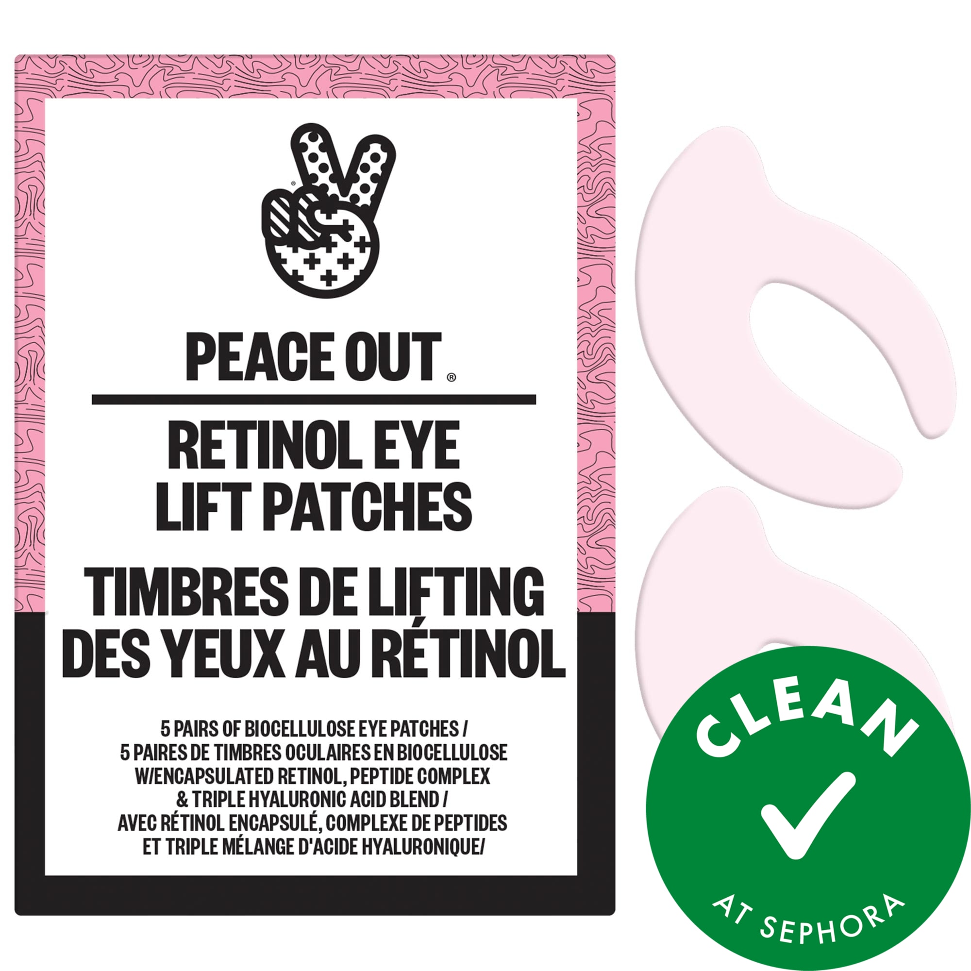Peace Out Retinol 360° Eye Lift Patches to Lift, Firm and Revitalize Eyes 5 pairs / pack