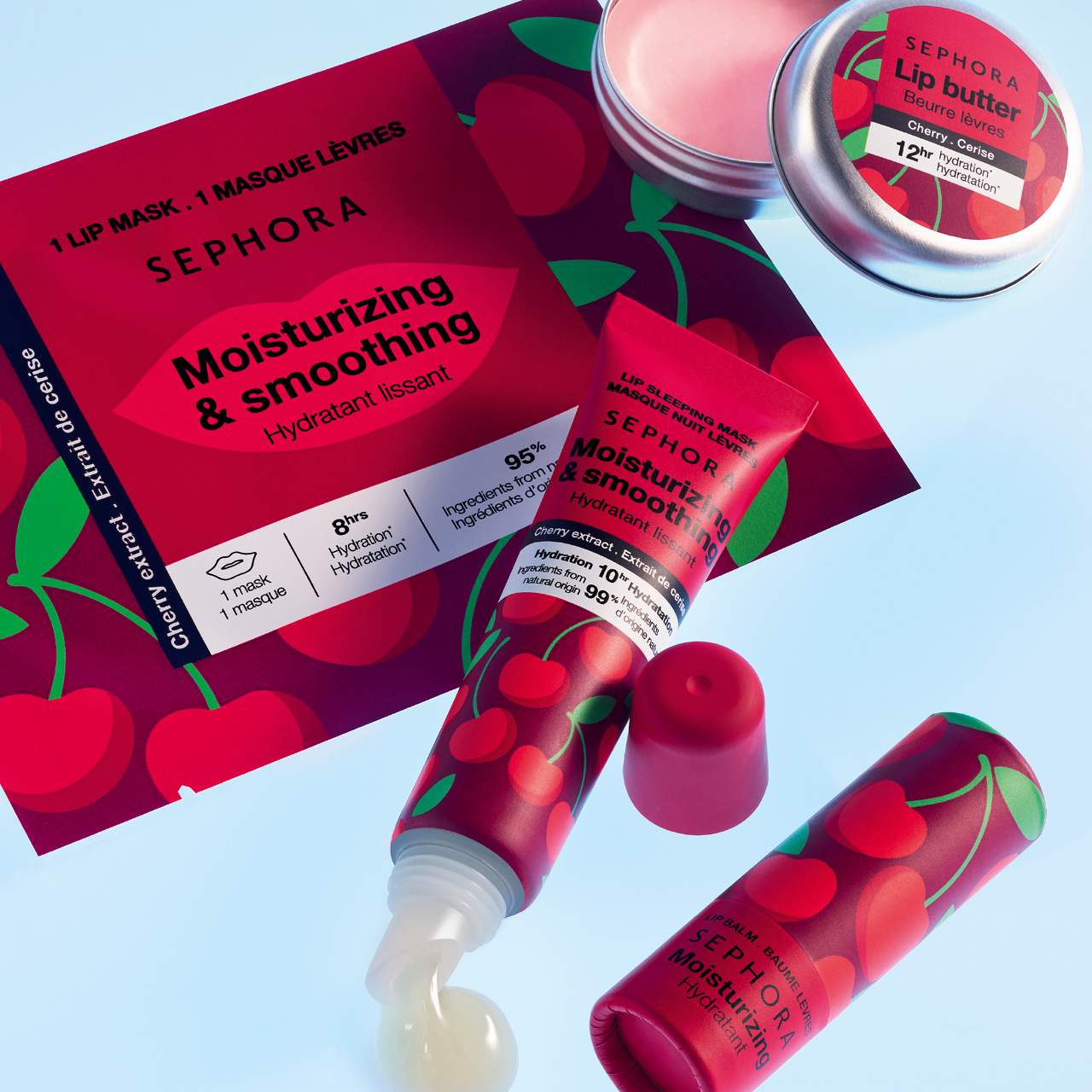 Увлажняющая вишнёвая маска для губ Sephora Collection — фото 4