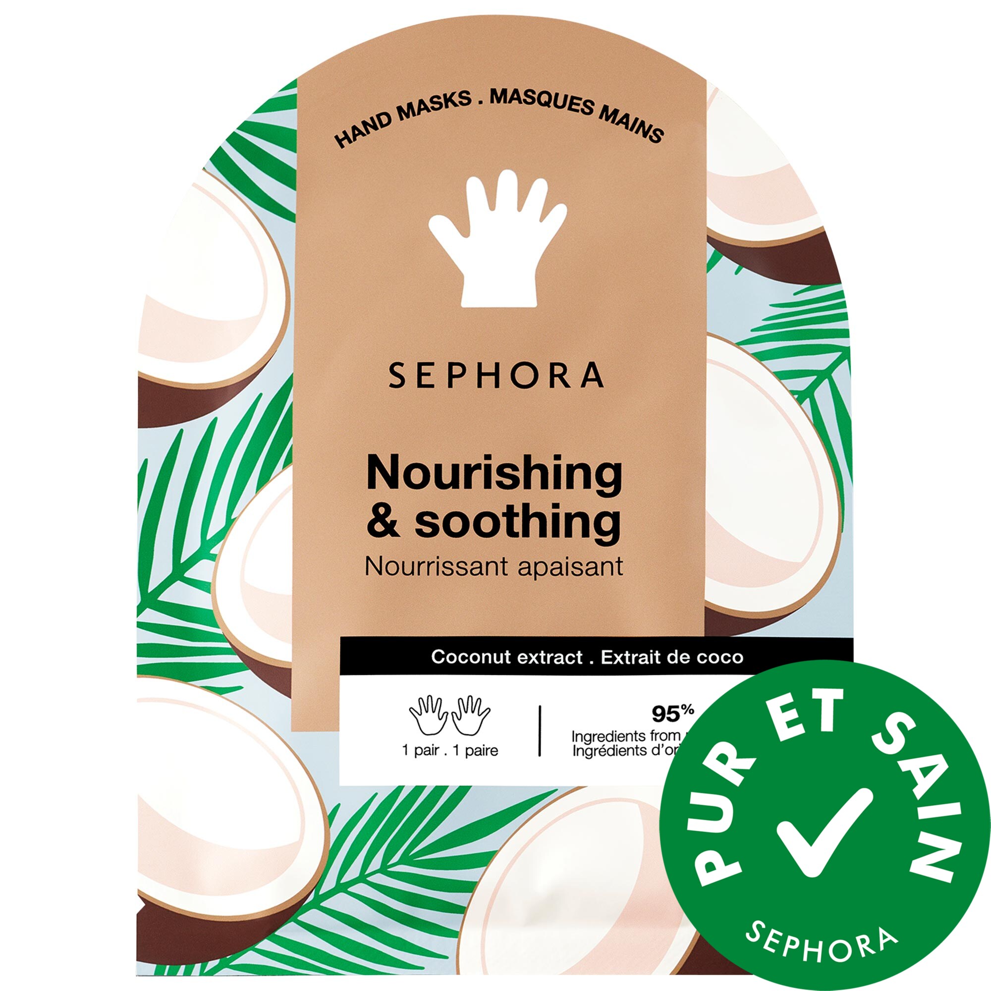SEPHORA COLLECTION Masque hydratant pour les mains à la noix de coco et à la mangue Noix de coco 1 pair