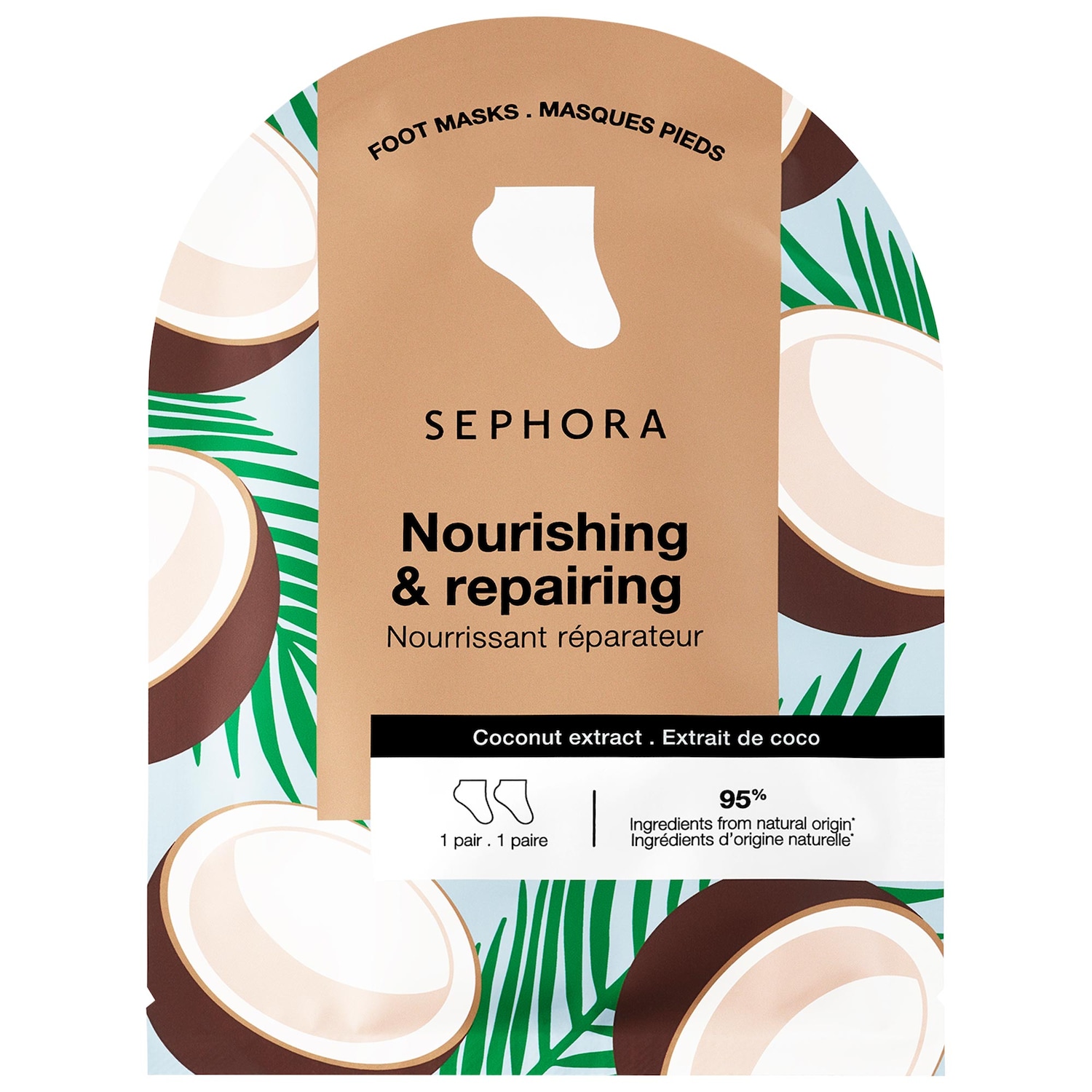 Питательная маска для ног Sephora Collection, кокос и лаванда — фото 1