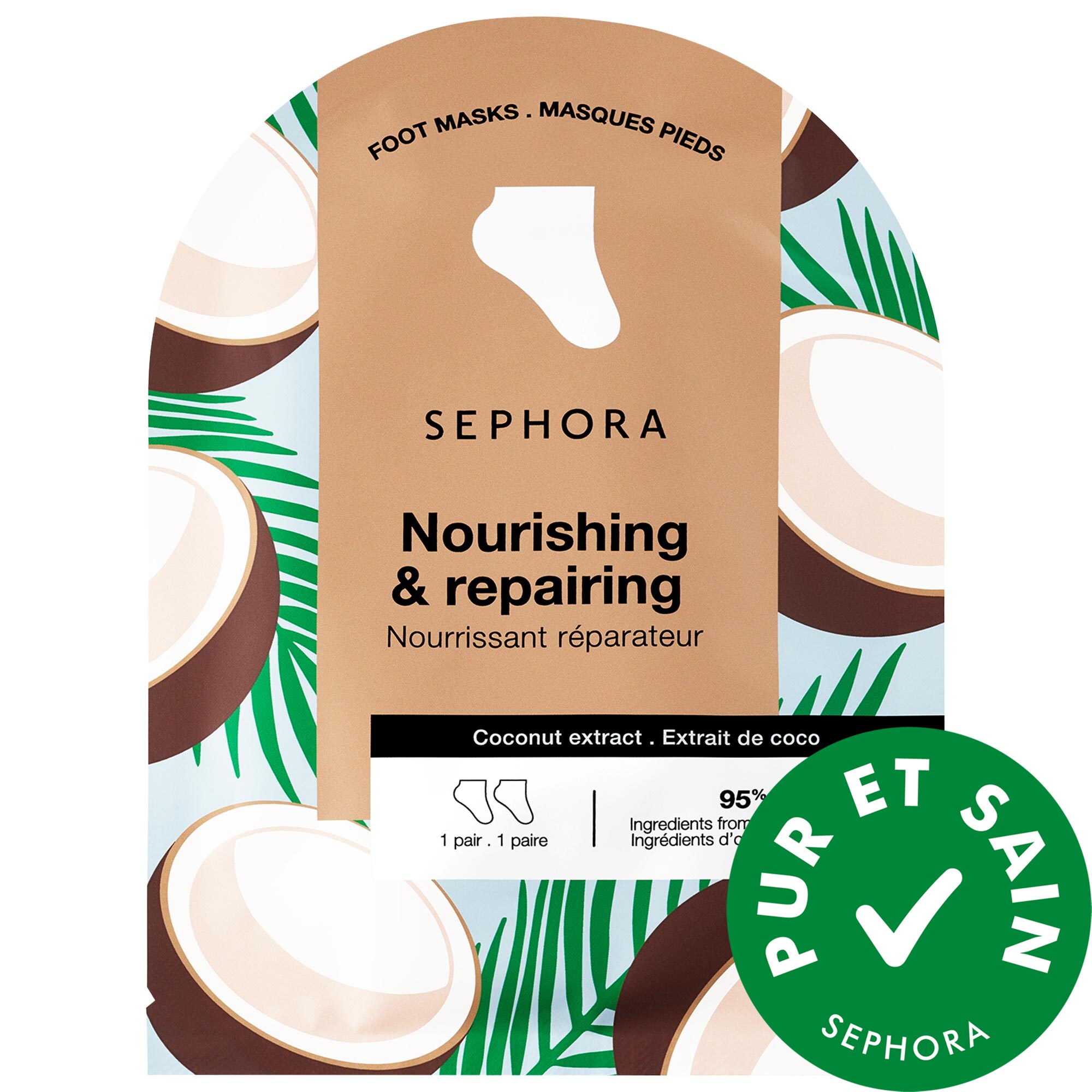 SEPHORA COLLECTION Masque nourrissant pour les pieds à la noix de coco et à la lavande Noix de coco 1 pair