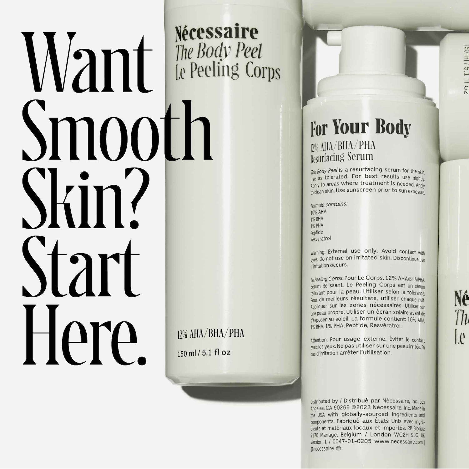 Пилинг-сыворотка для тела с 12% AHA/BHA/PHA и ресвератролом Nécessaire The Body Peel — фото 5