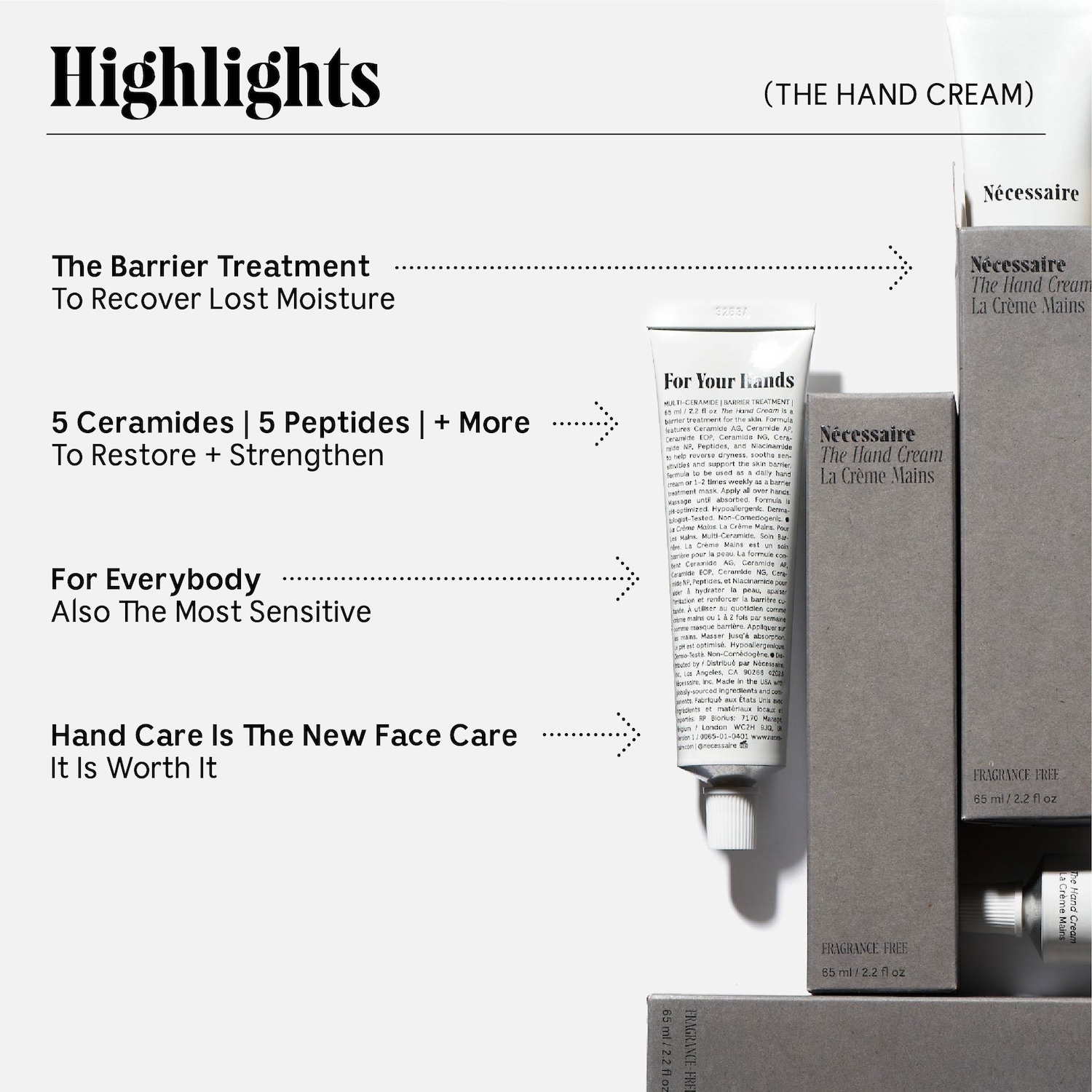 Крем для рук с 5 керамидами, 5 пептидами и ниацинамидом Nécessaire The Hand Cream — фото 6