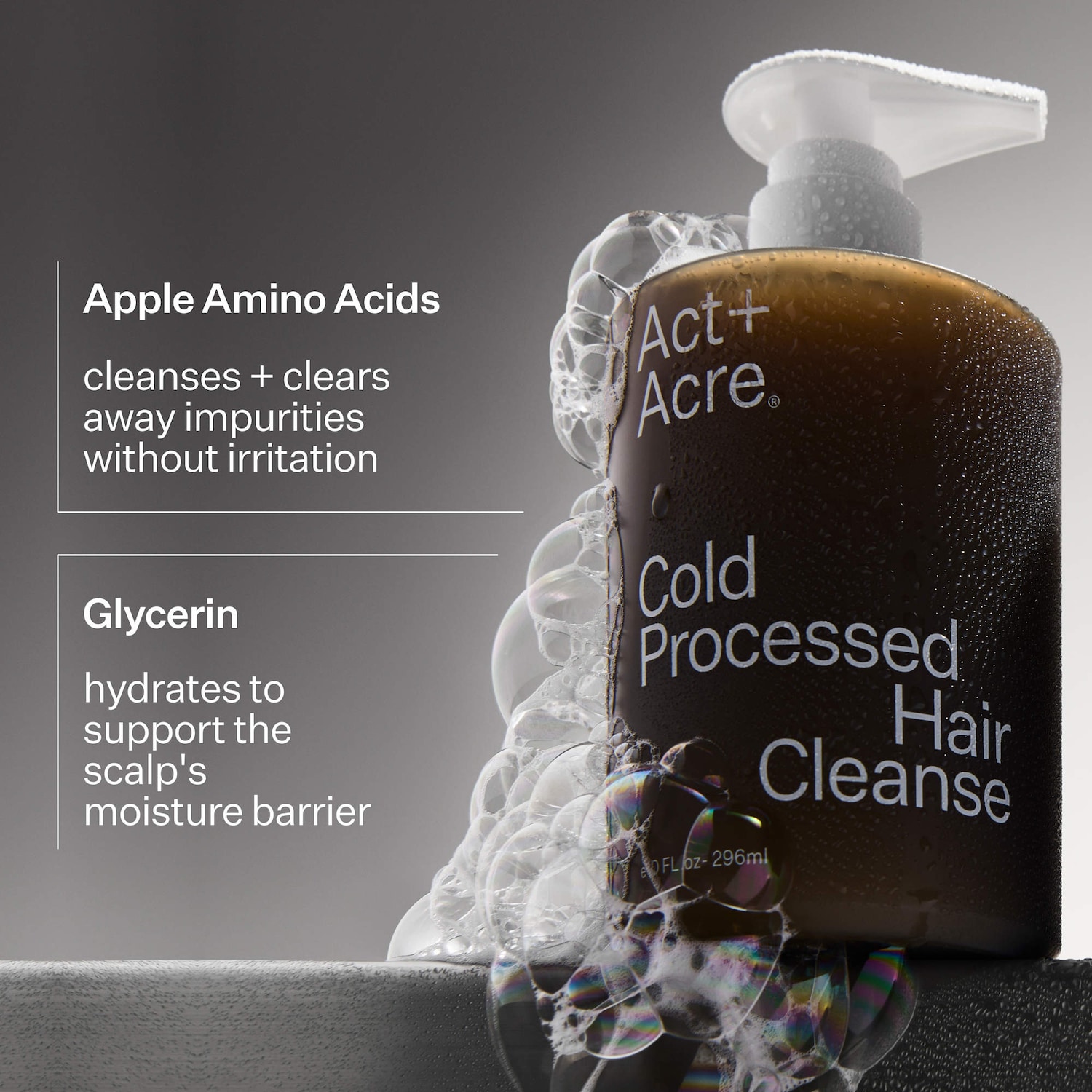 Cold Processed Balancing Shampoo For All Scalp + Hair Types - Act+