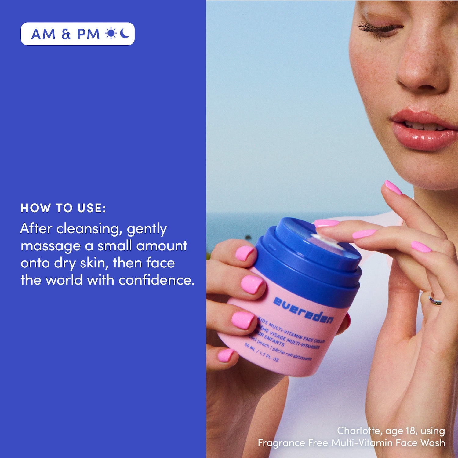 Kids & Teen Multi-Vitamin Face Cream with Vitamin E, B3, B5 (Niacinamide) Squalane