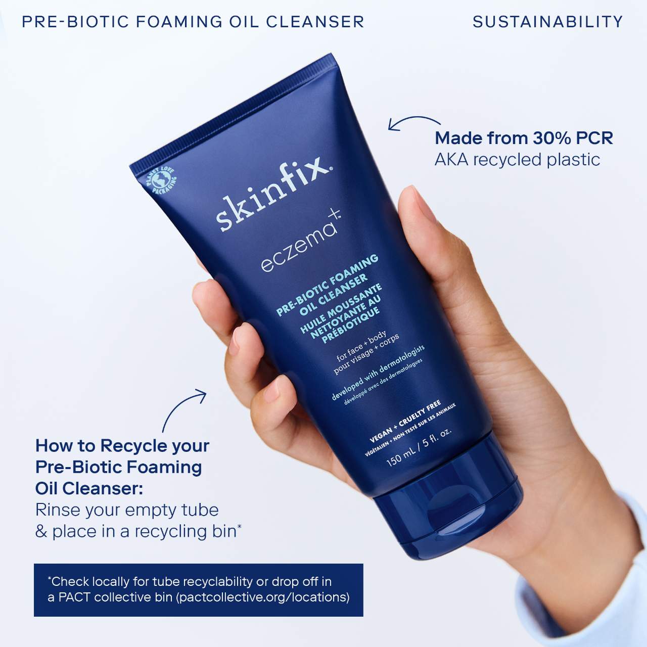 Пенящееся очищающее масло Skinfix Eczema+ с пребиотиками — фото 8