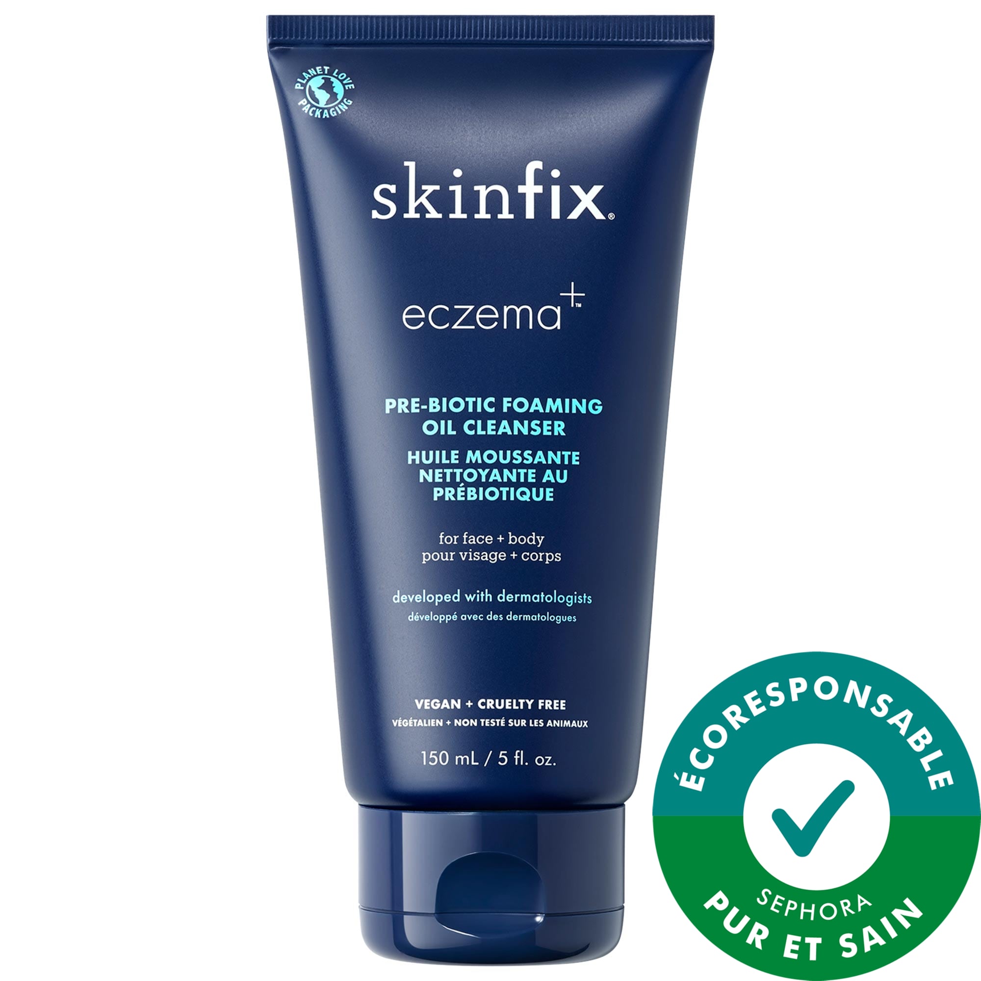 Skinfix Huile moussante nettoyante au prébiotique Eczéma+ 5 oz / 150 ml