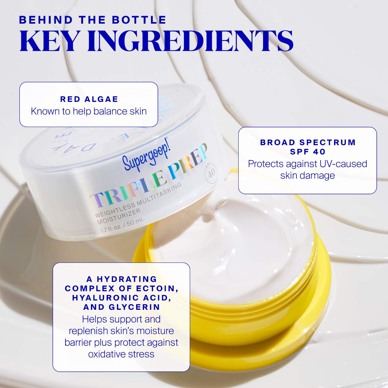 Невесомый увлажняющий солнцезащитный крем для лица SPF 40 Supergoop! Triple Prep — фото 6
