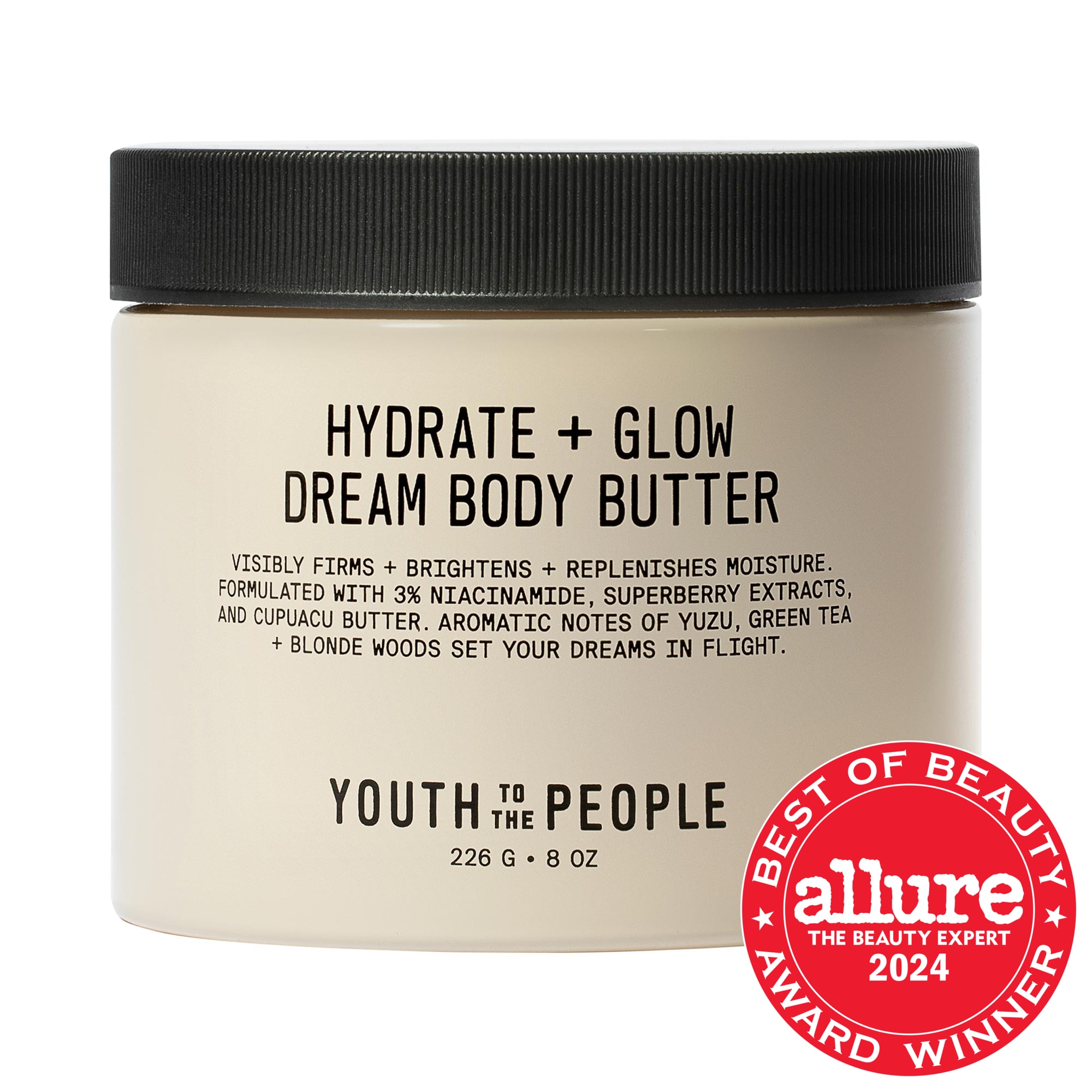 Youth To The People Superberry Firm + Glow Dream Body Butter with Niacinamide, Hyaluronic Acid + Antioxidants 8 oz/226 g