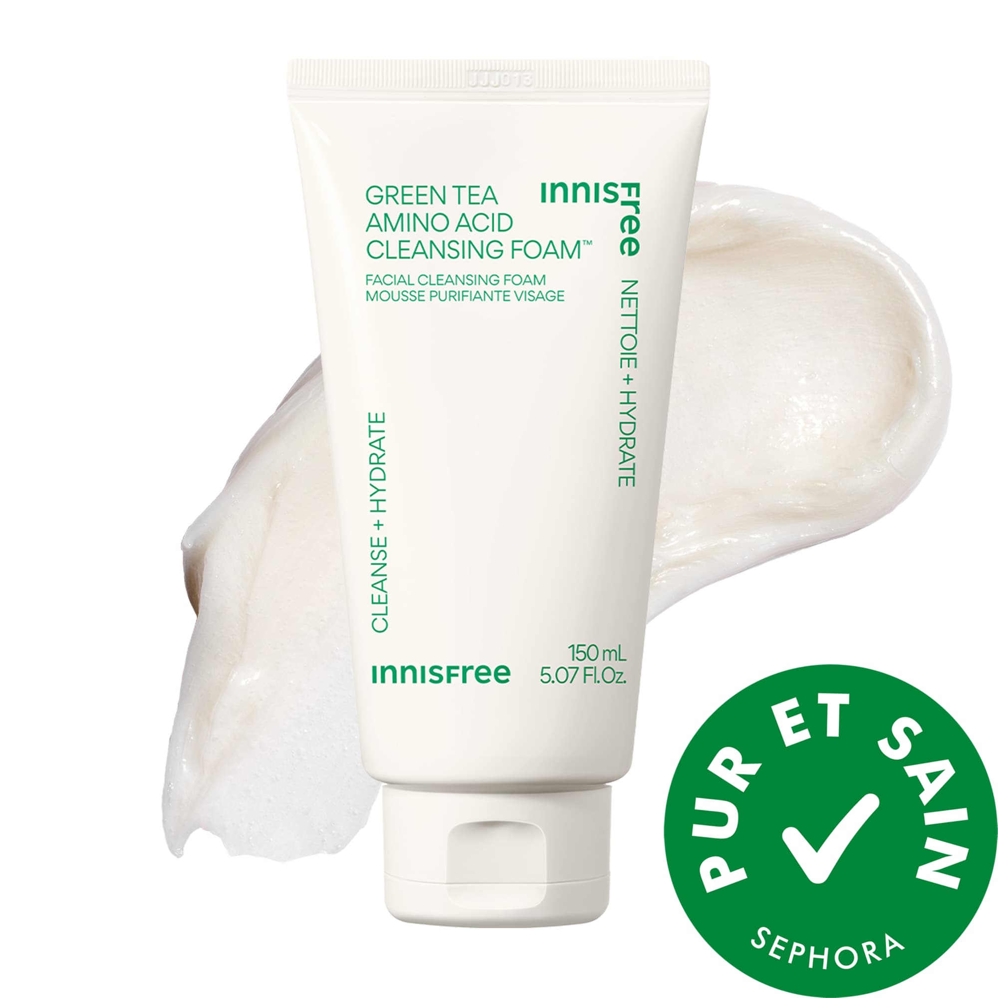 innisfree Mousse nettoyante sans sulfate au thé vert et acides aminés 5.07 oz / 150 ml