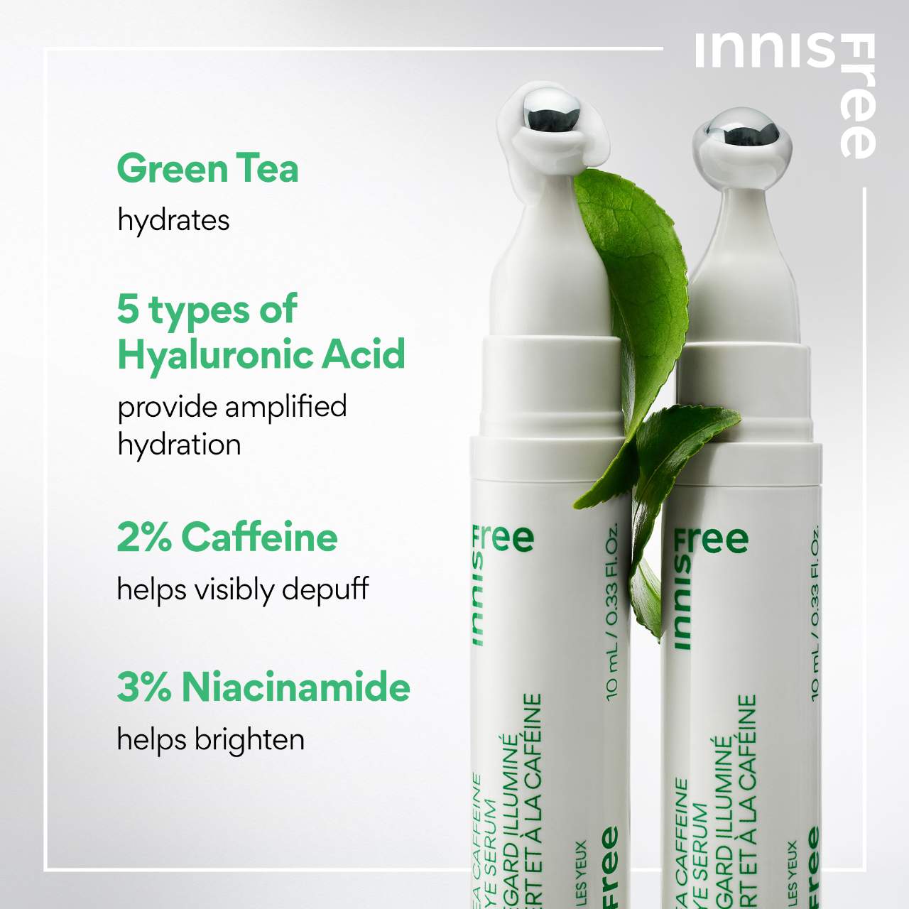 Innisfree Green Tea Caffeine BrightEye Serum With Niacinamide