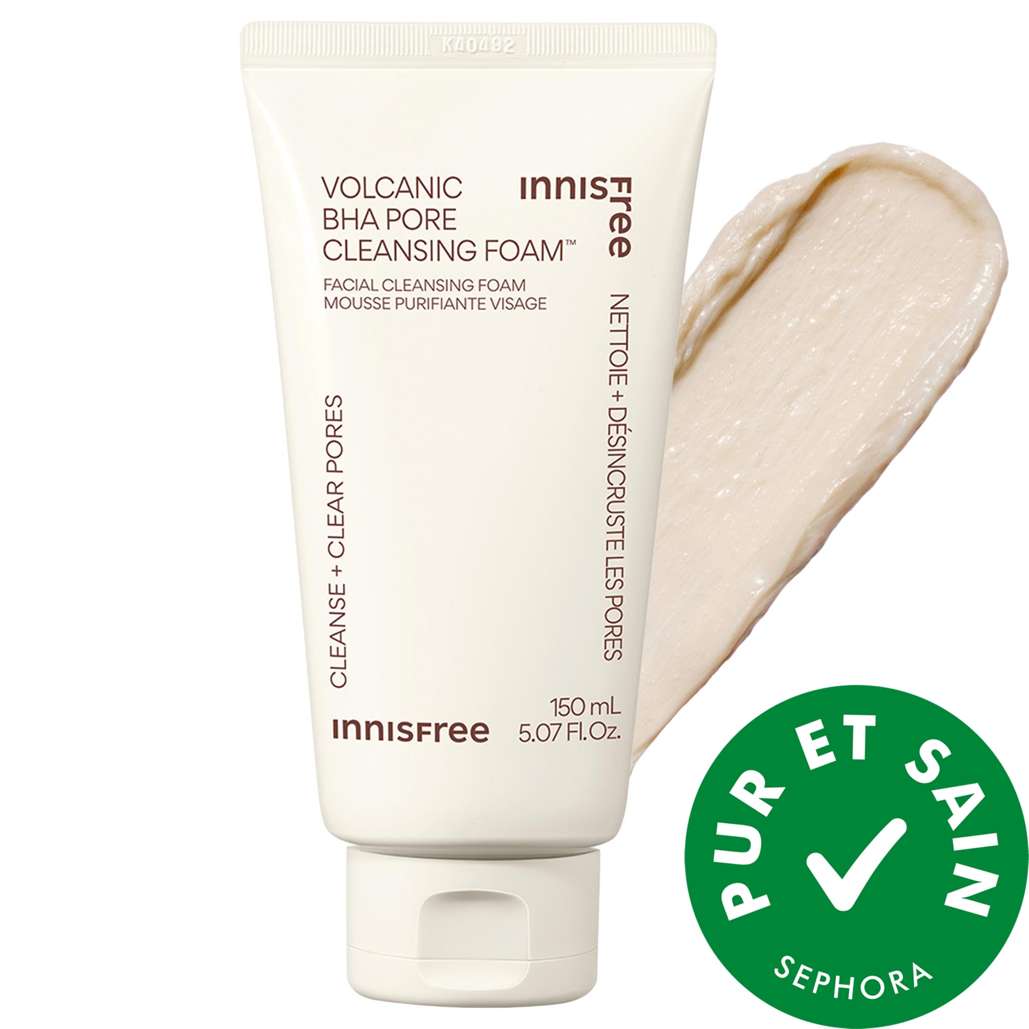 innisfree Mousse purifiante pour pores avec BHA volcaniques 5.07 oz / 150 ml