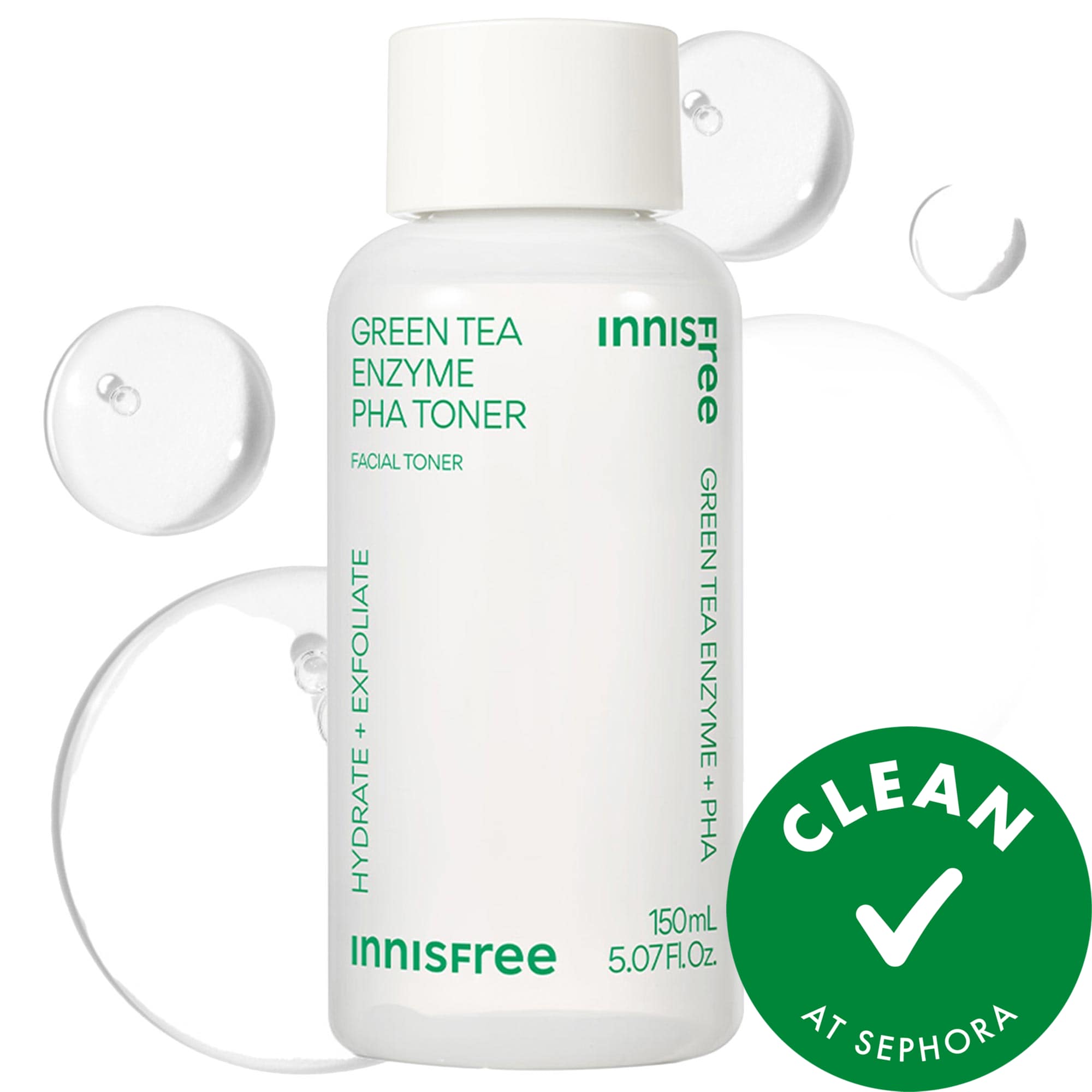 innisfree Green Tea Enzyme 7% PHA Gentle Exfoliating Toner 5.07 oz / 150 ml