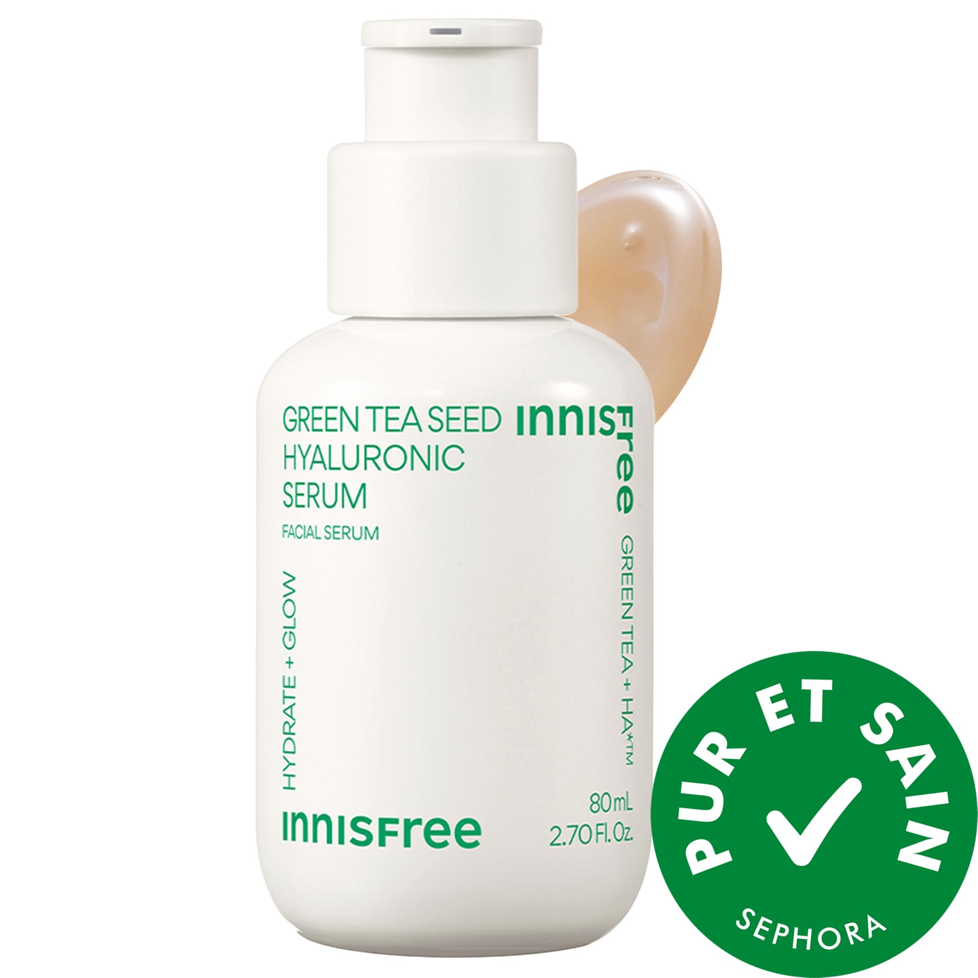 innisfree Sérum rechargeable à l'acide hyaluronique et au thé vert 2.71 fl oz / 80 ml
