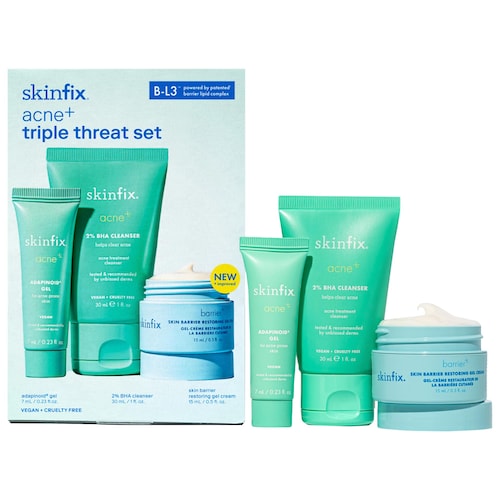 Набор против акне с салициловой кислотой и ниацинамидом Skinfix acne+ triple threat