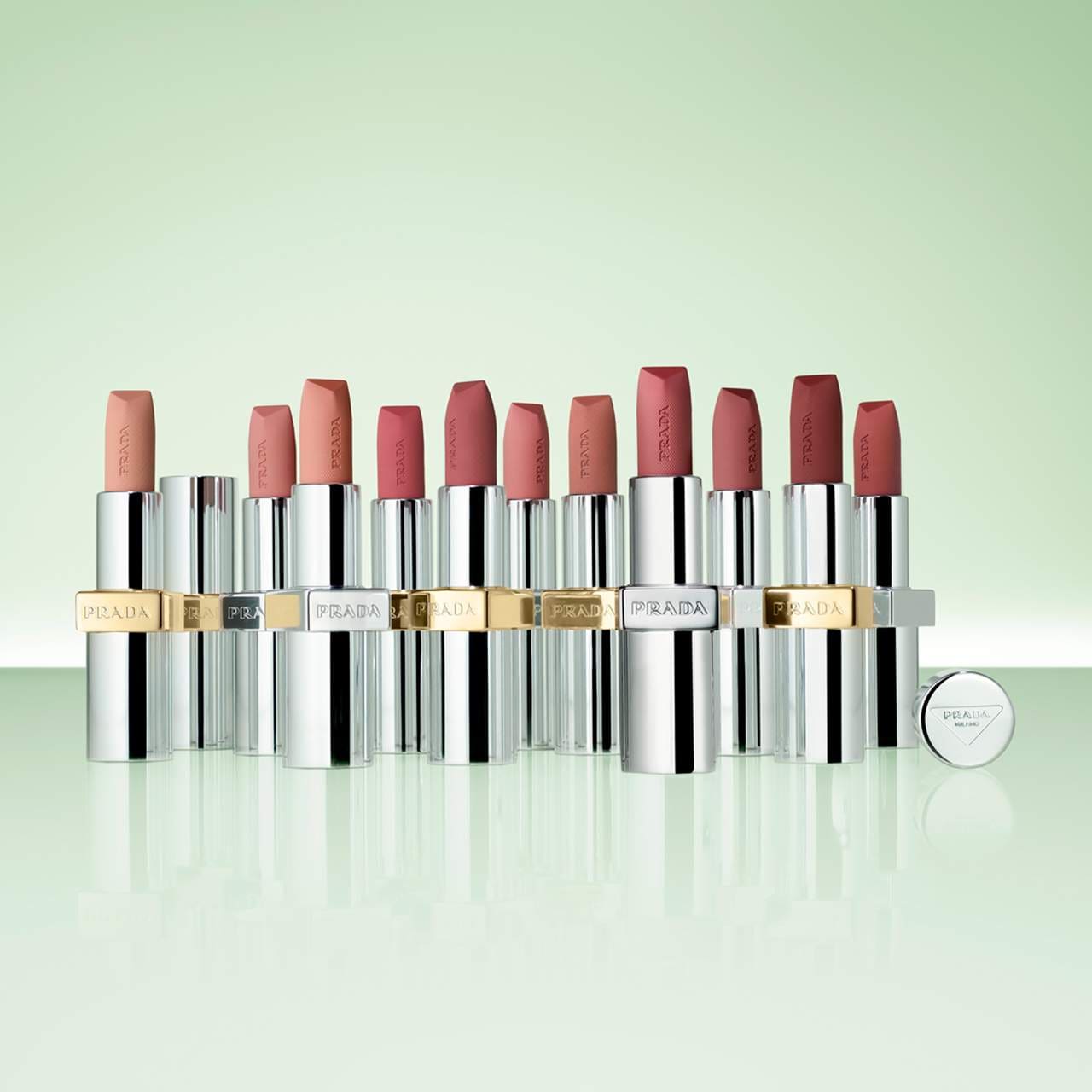 口紅 PRADA BALM U001 & MONOCHROME P155 Prada Monochrome Soft Matte Lipstick P155 - Blush | LOOKFANTASTIC