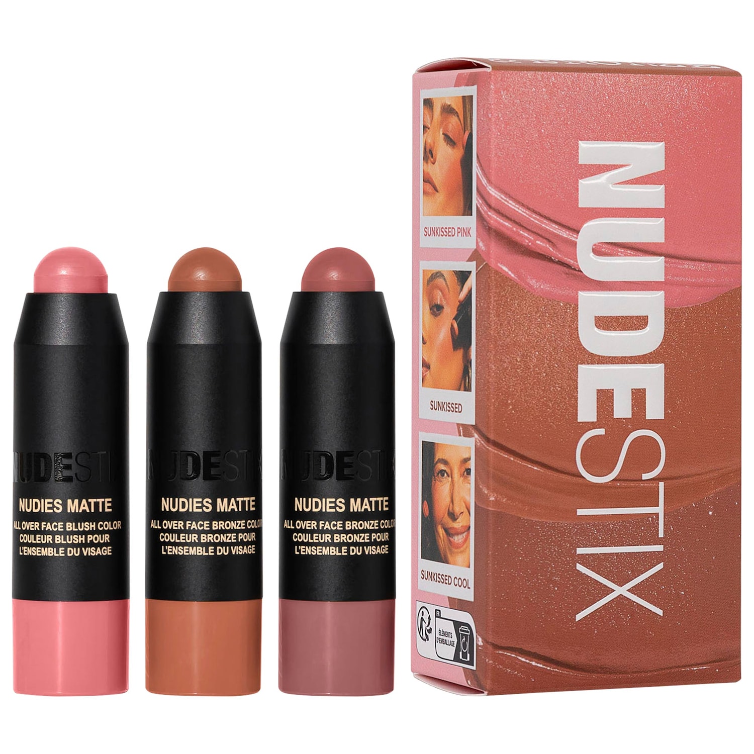 Мини-набор Nudestix Sunkissed Blush & Bronze, 3 предмета — фото 1
