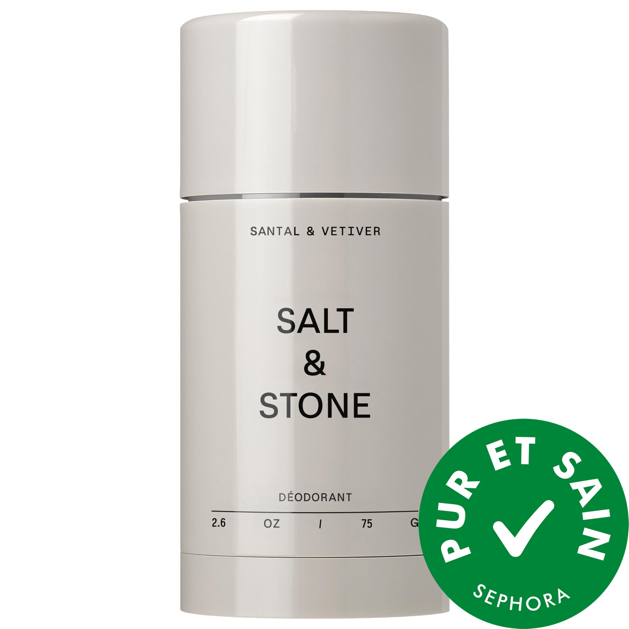 Salt & Stone Déodorant sans aluminium extra-fort au bois de santal et vétiver 2.6 oz