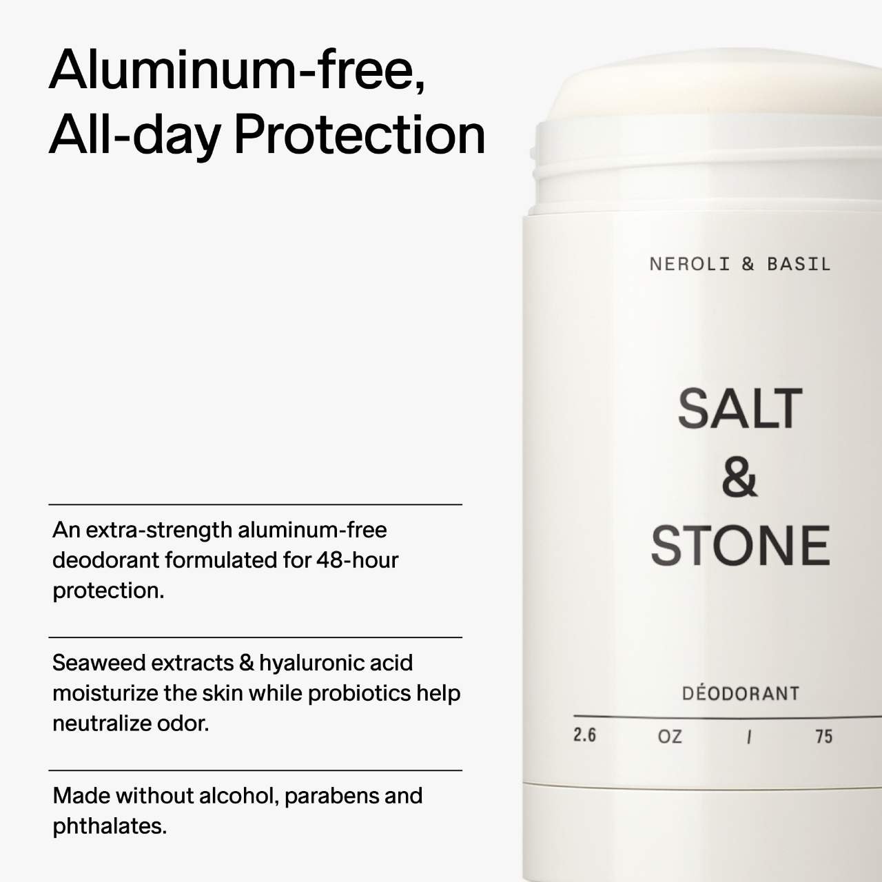 Усиленный дезодорант без алюминия Salt & Stone Neroli & Basil — фото 5