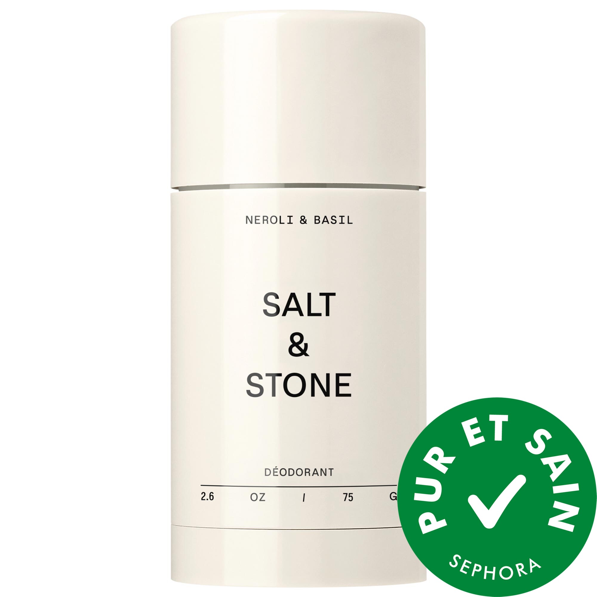 Salt & Stone Déodorant très puissant sans aluminium Néroli et basilic 2.6 oz
