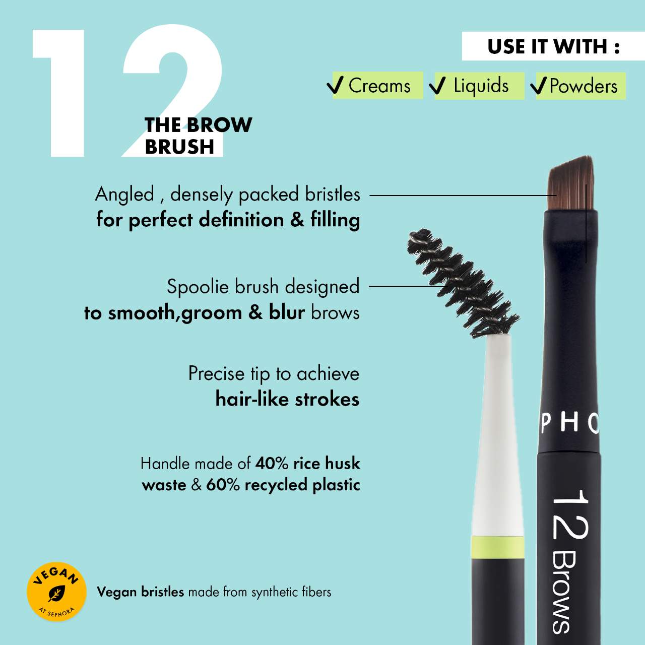 Кисть для бровей Sephora Collection Essential Brush 12 — фото 4