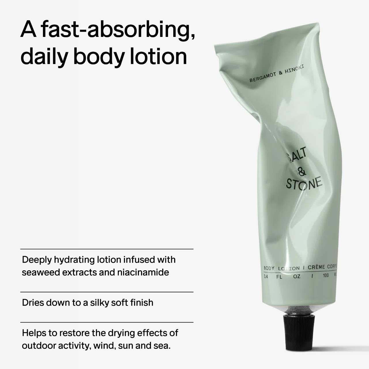 Увлажняющий лосьон для тела Salt & Stone Bergamot & Hinoki с ниацинамидом — фото 4